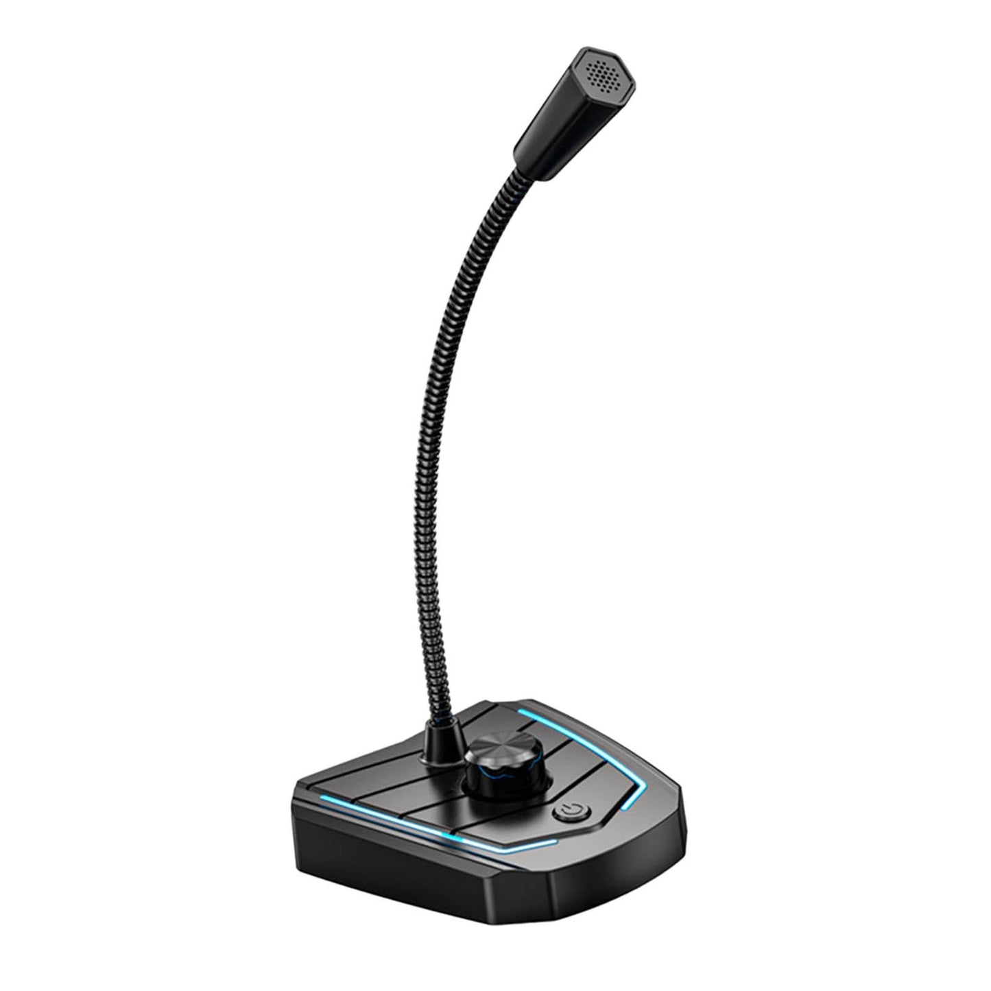 USB Microphone Adjustable Gooseneck RGB Light for Games Broadcasting Skype