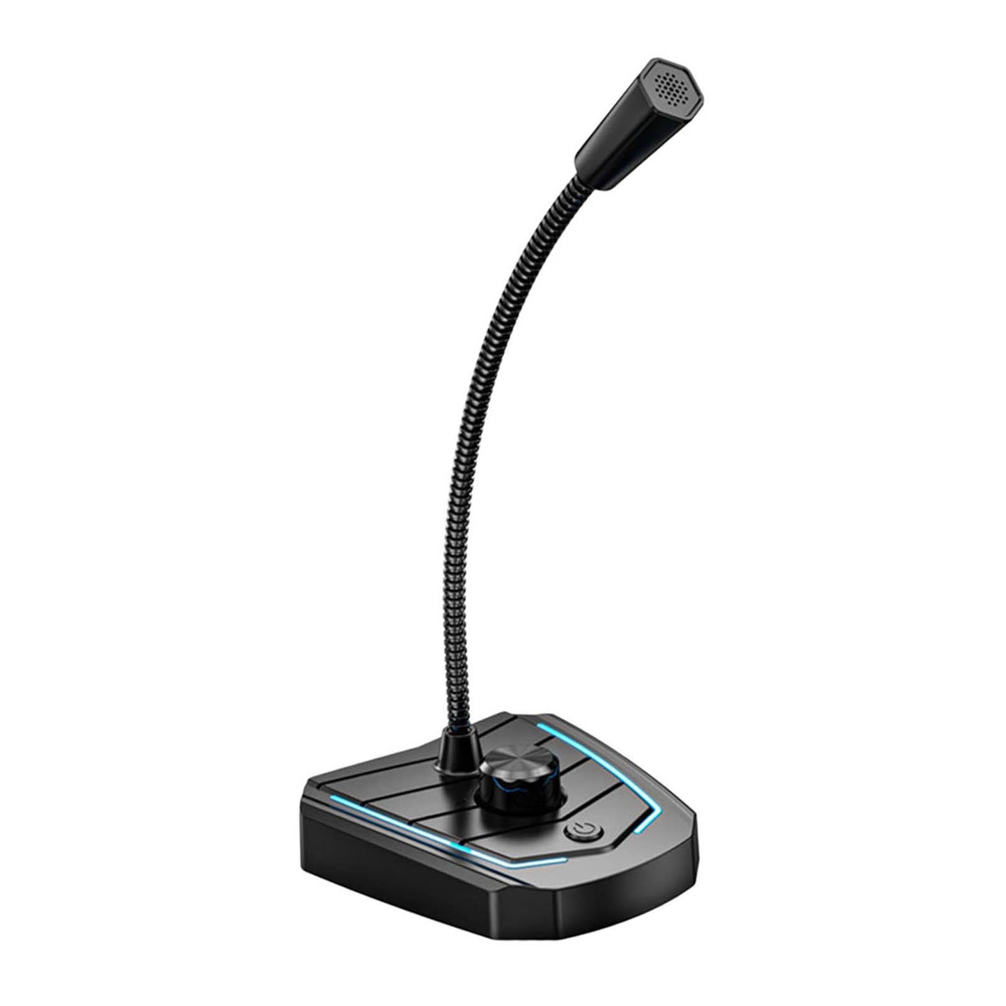 USB Microphone Adjustable Gooseneck RGB Light for Games Broadcasting Skype