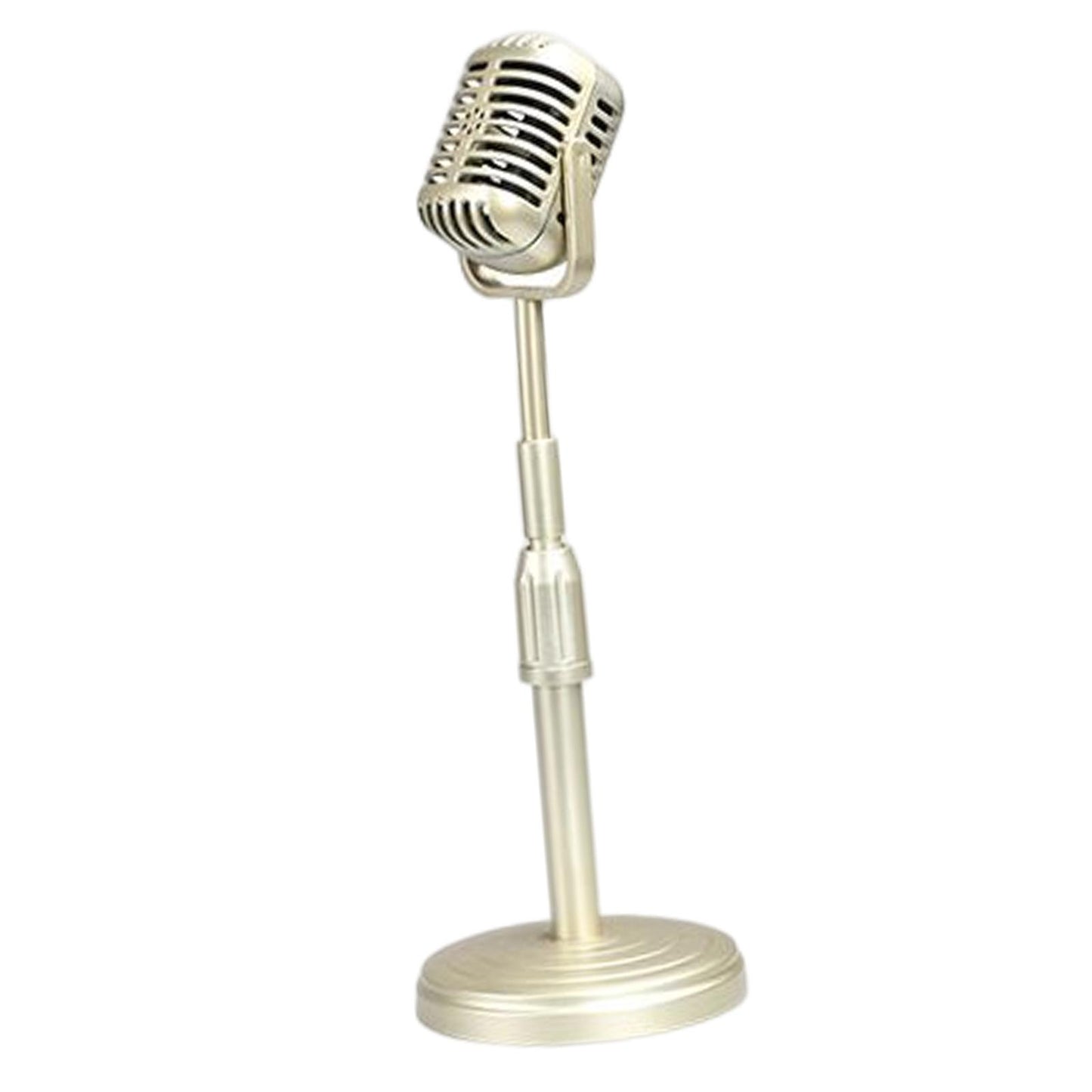 Simulation Classic Retro Vintage Style Mic Prop Photography with Stand Golden