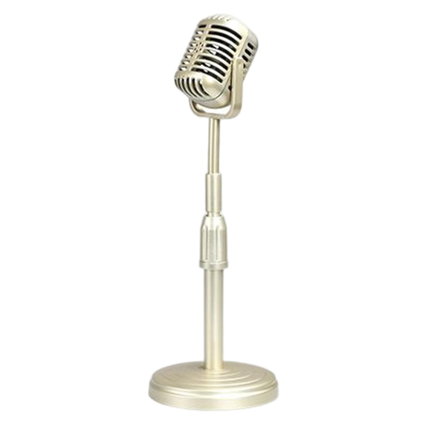 Simulation Classic Retro Vintage Style Mic Prop Photography with Stand Golden