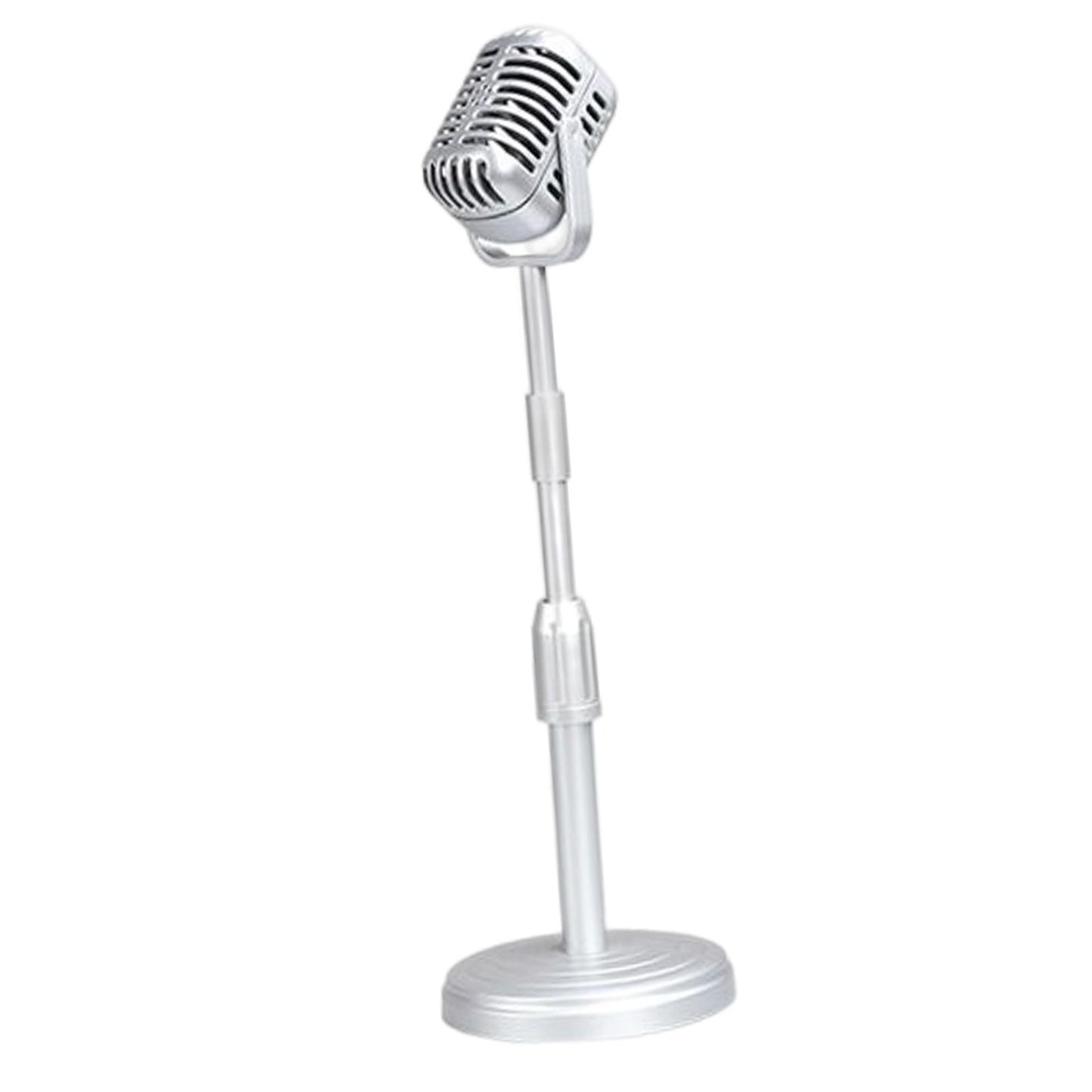 Simulation Classic Retro Vintage Style Mic Prop Photography with Stand Silver