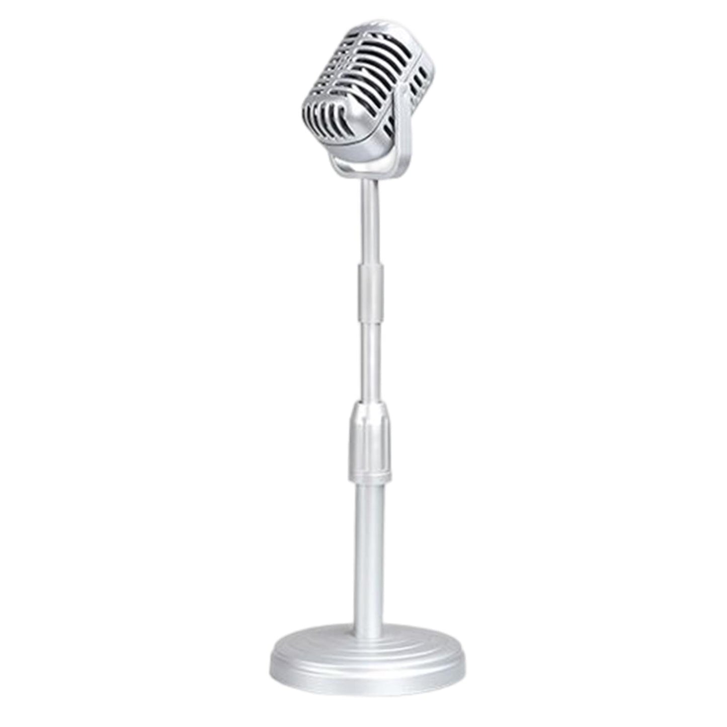 Simulation Classic Retro Vintage Style Mic Prop Photography with Stand Silver