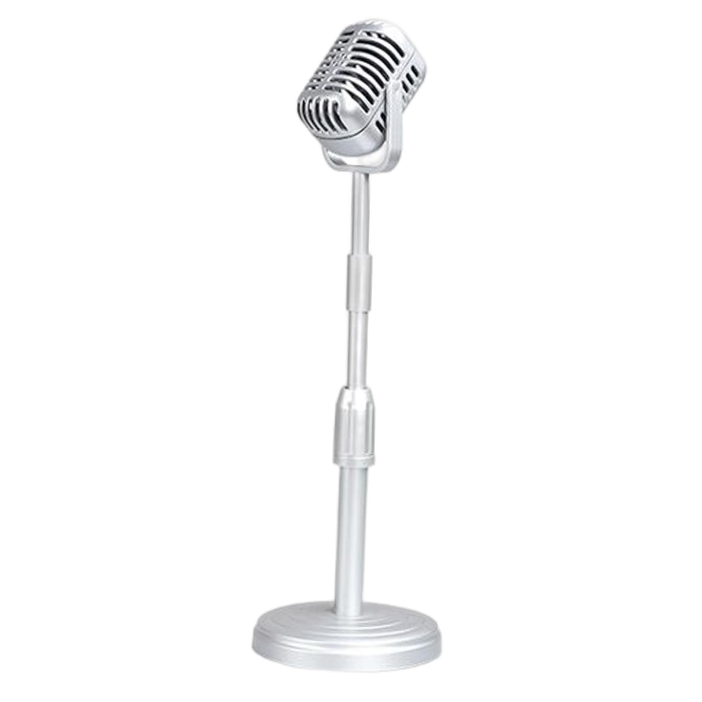 Simulation Classic Retro Vintage Style Mic Prop Photography with Stand Silver