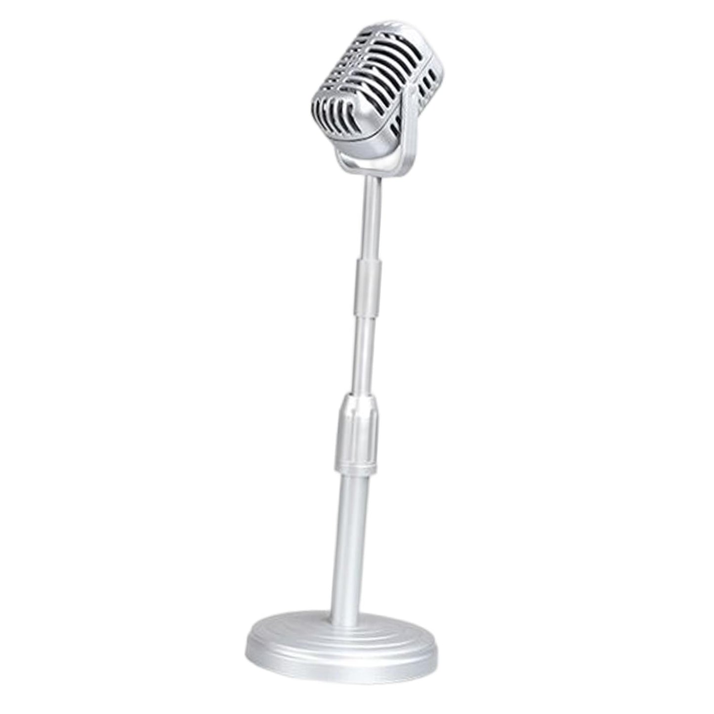 Simulation Classic Retro Vintage Style Mic Prop Photography with Stand Silver