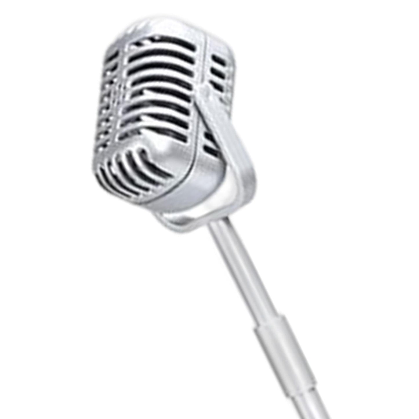Simulation Classic Retro Vintage Style Mic Prop Photography with Stand Silver