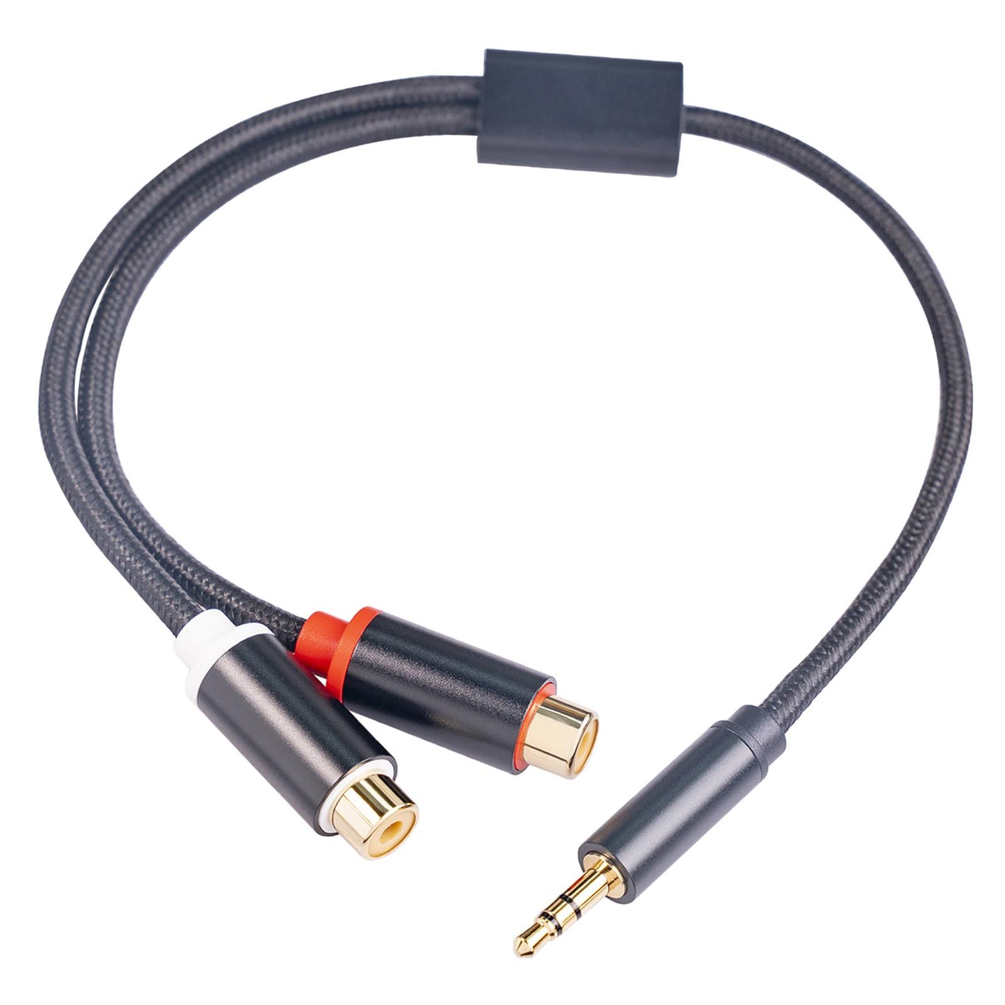 30cm Stereo Audio Cable Aluminum Foil Braided for Smartphone Speakers MP3