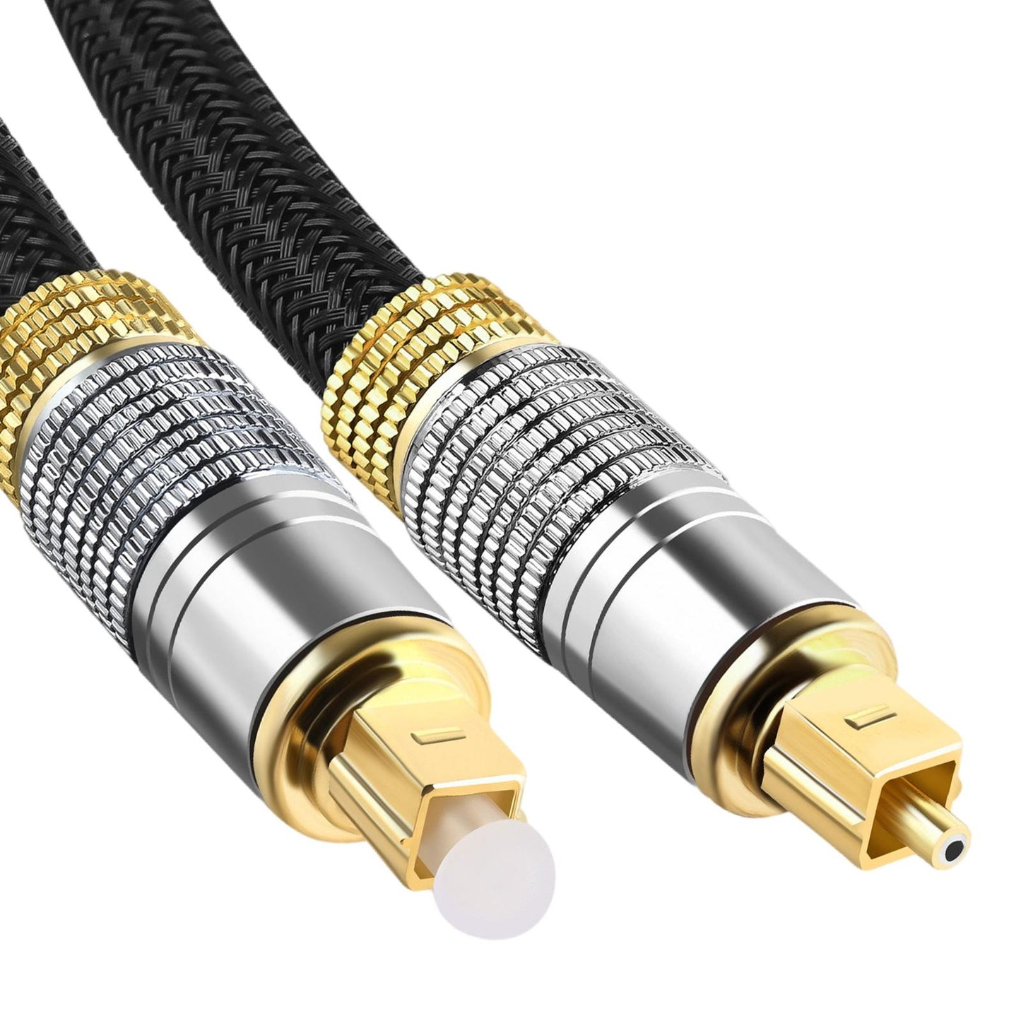 Optical Audio Cable Nylon Braided Male to Male for Soundbar Blue Ray Player thread circle 5m