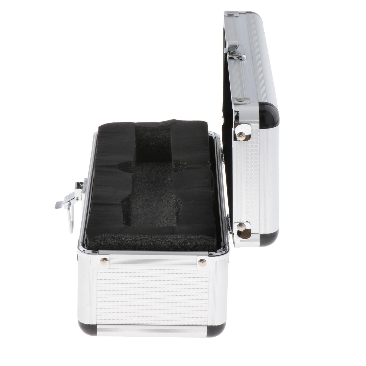 Portable Microphone Storage Case with Sponge Suitcase Mic Toolbox Silver