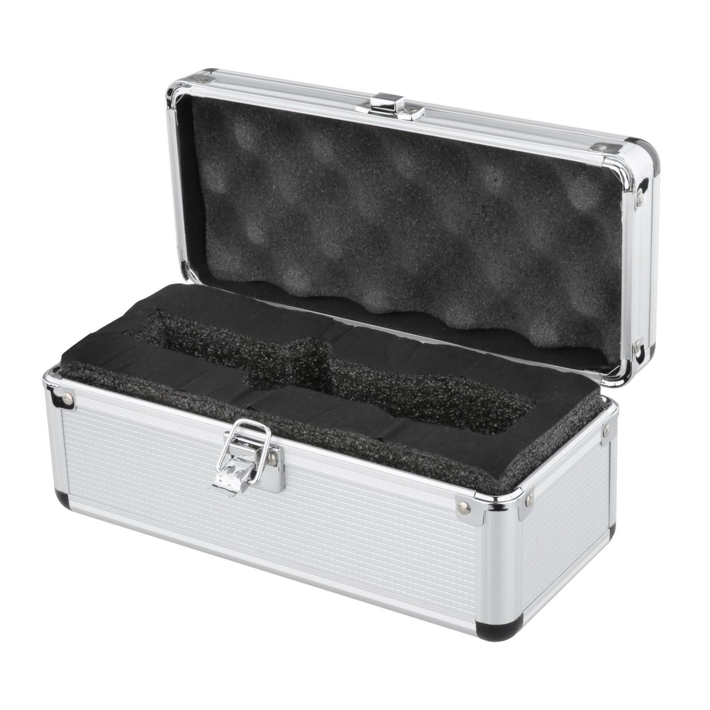 Portable Microphone Storage Case with Sponge Suitcase Mic Toolbox Silver