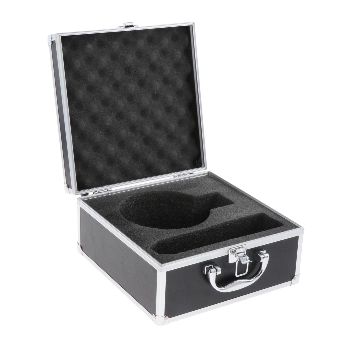 Portable Microphone Storage Case with Sponge Suitcase Mic Toolbox Black