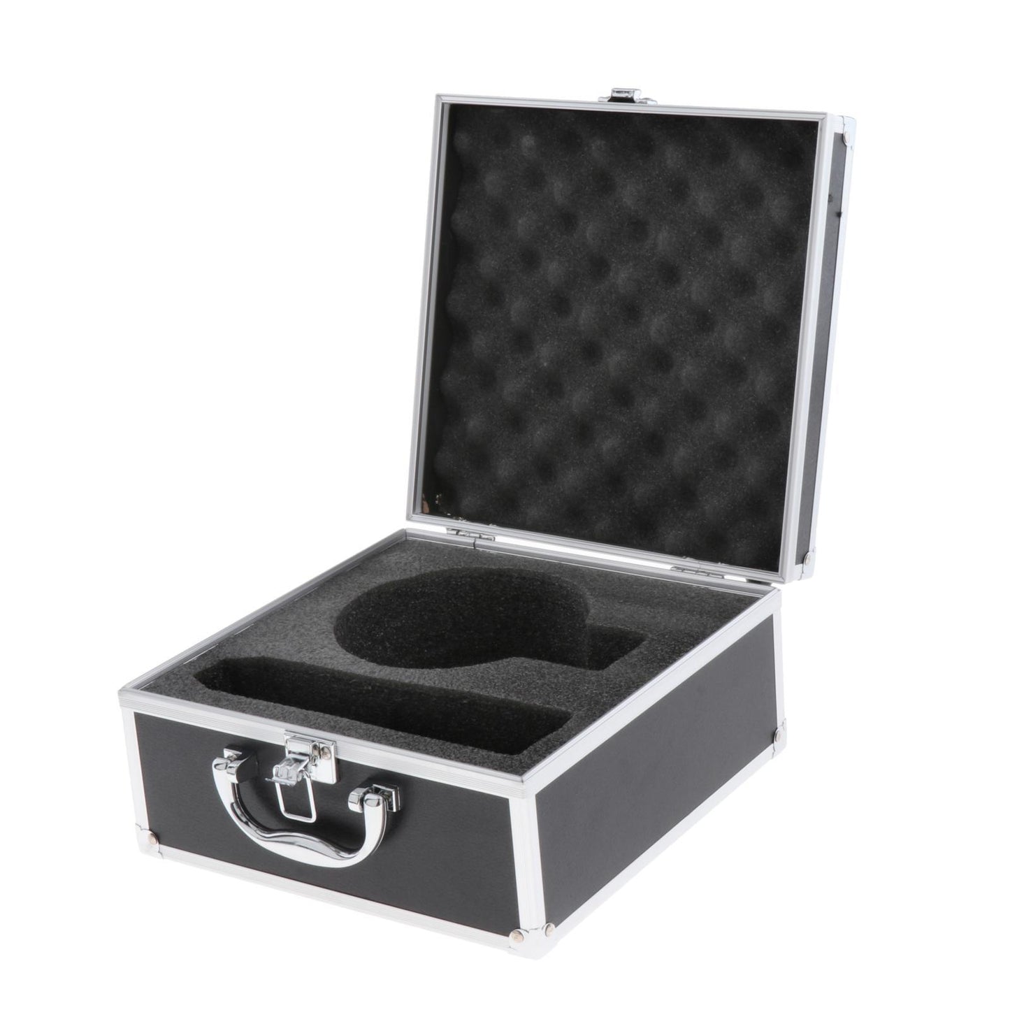 Portable Microphone Storage Case with Sponge Suitcase Mic Toolbox Black