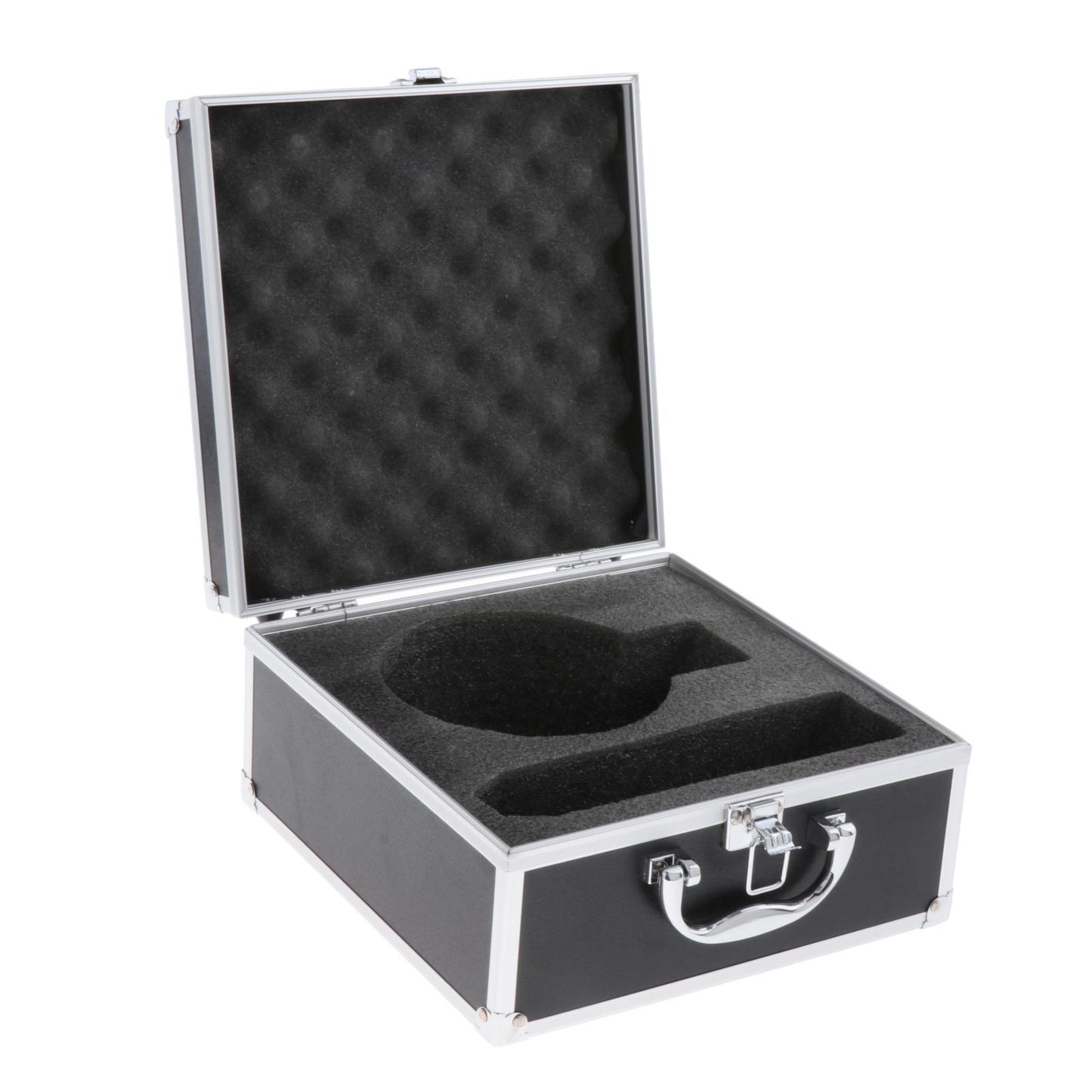 Portable Microphone Storage Case with Sponge Suitcase Mic Toolbox Black