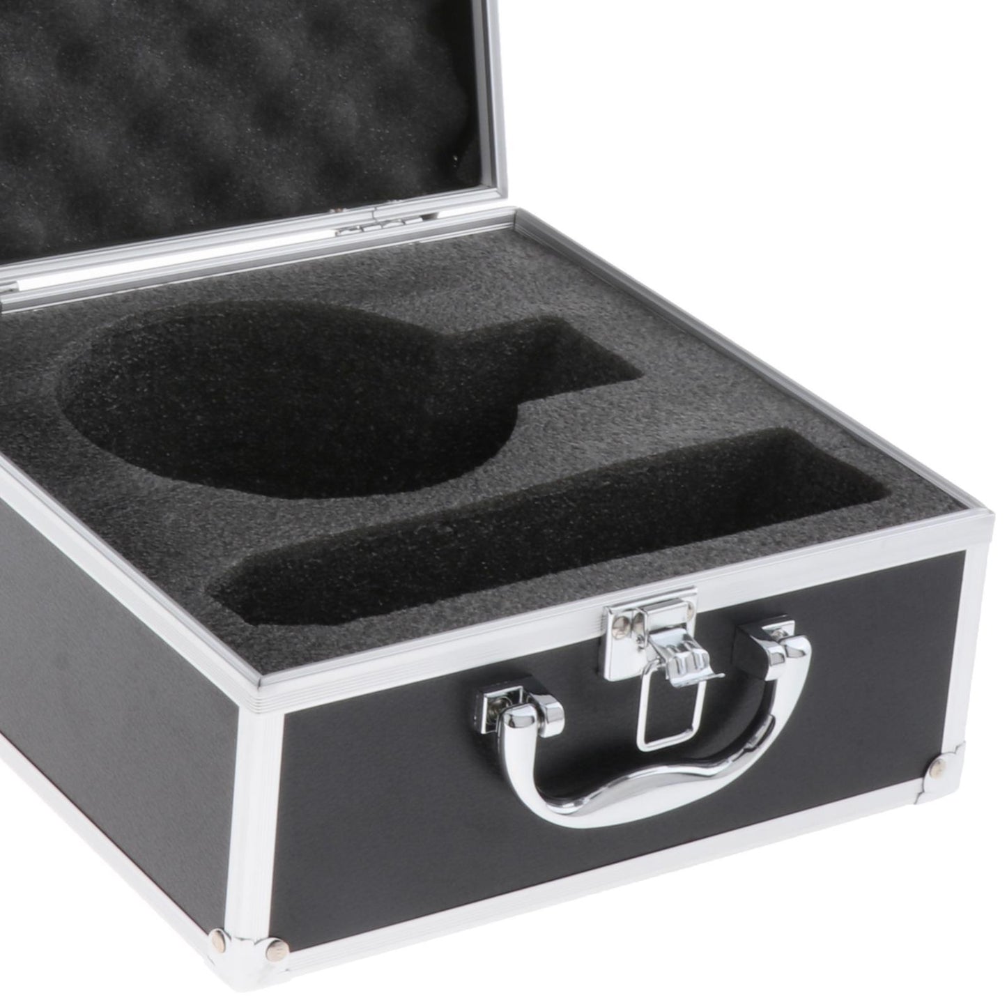 Portable Microphone Storage Case with Sponge Suitcase Mic Toolbox Black