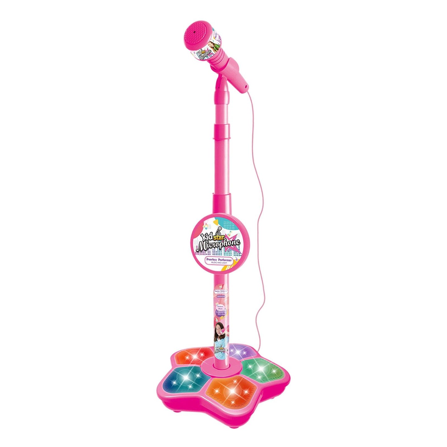 Musical Instrument Wired Microphone Pretend Toy for Story Machine Birthday Pink
