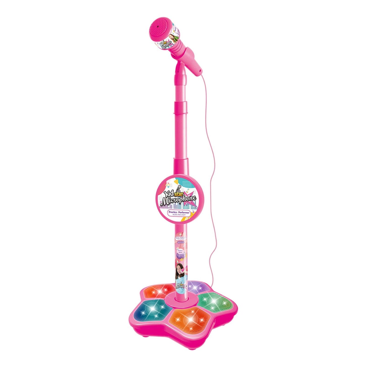Musical Instrument Wired Microphone Pretend Toy for Story Machine Birthday Pink