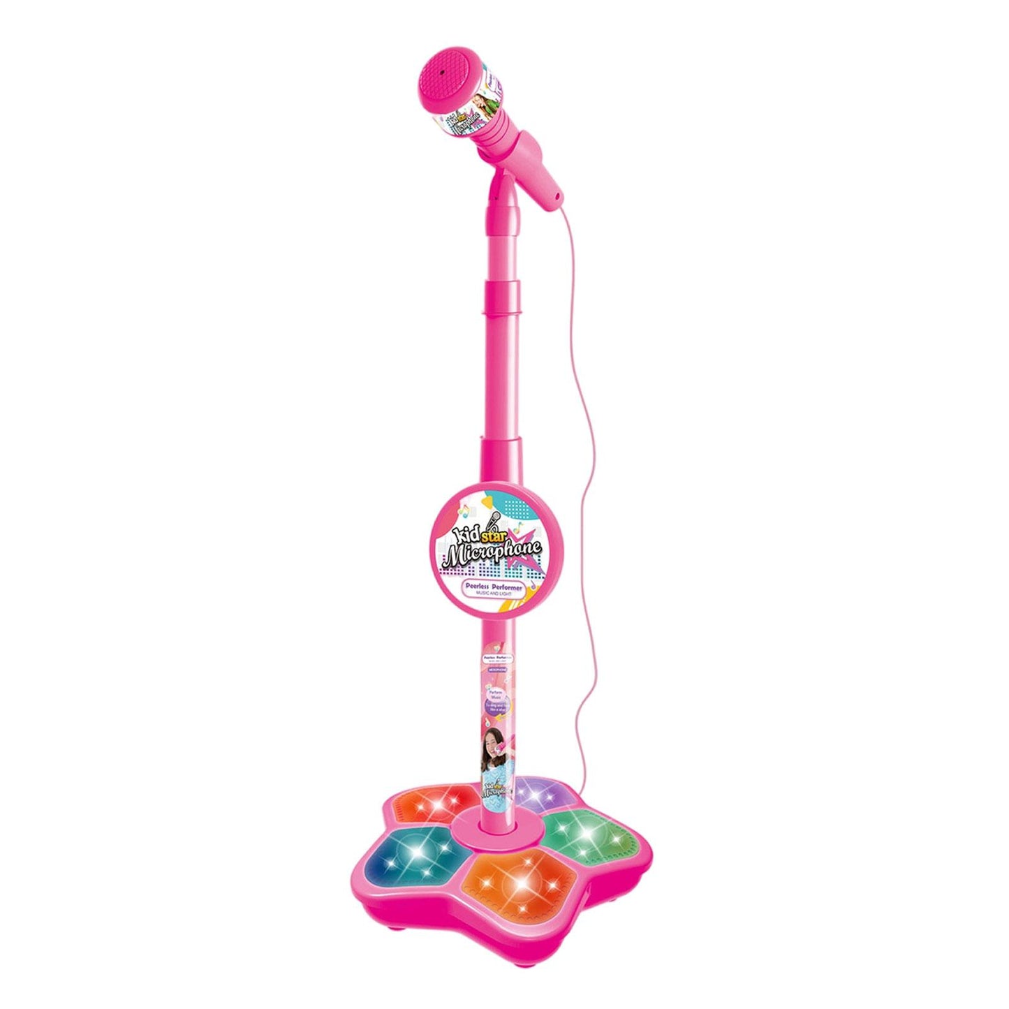 Musical Instrument Wired Microphone Pretend Toy for Story Machine Birthday Pink