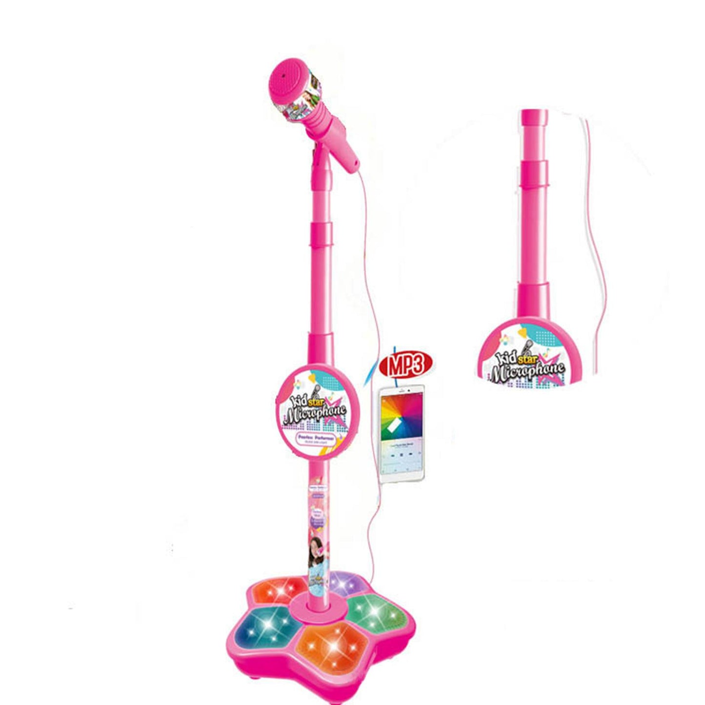 Musical Instrument Wired Microphone Pretend Toy for Story Machine Birthday Pink