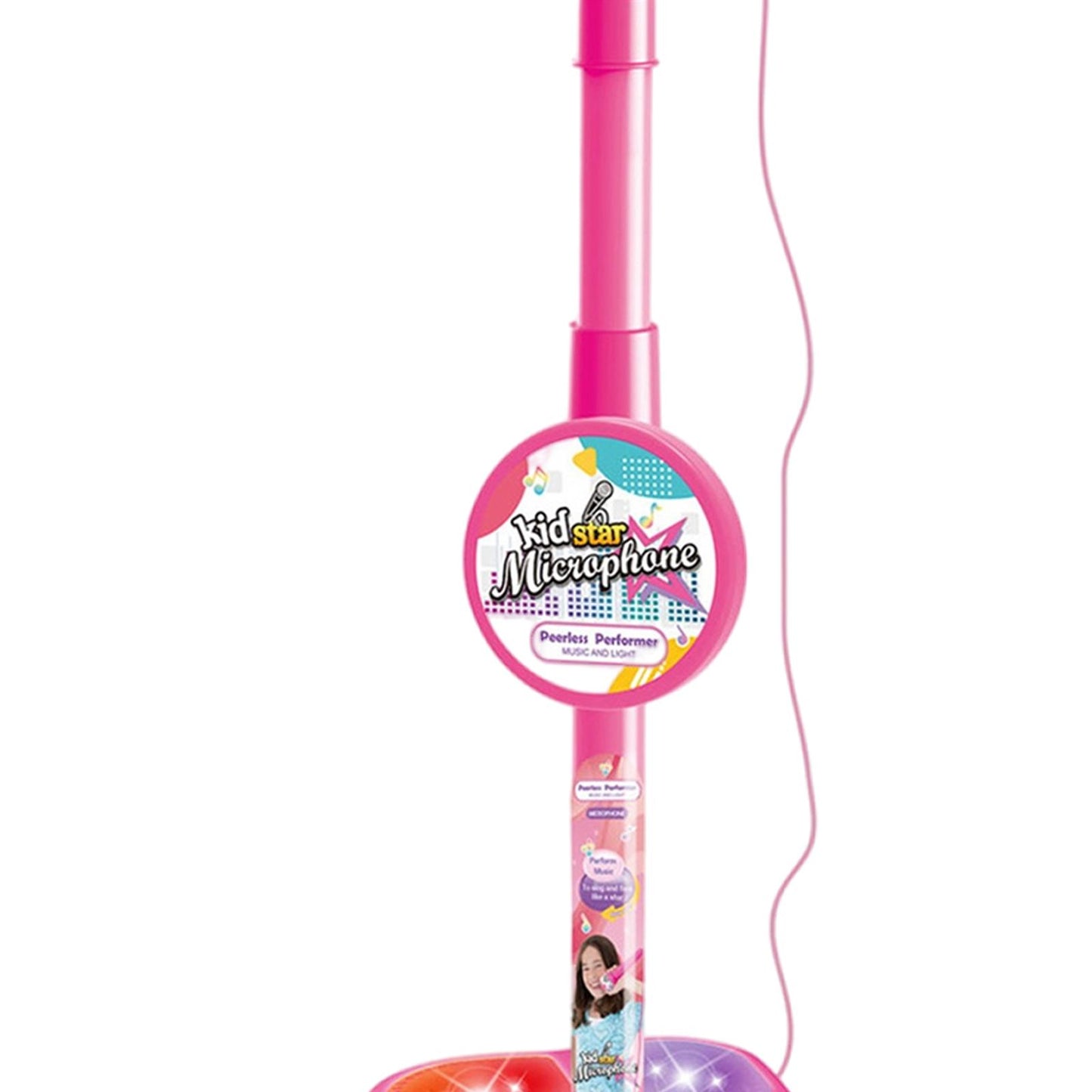 Musical Instrument Wired Microphone Pretend Toy for Story Machine Birthday Pink