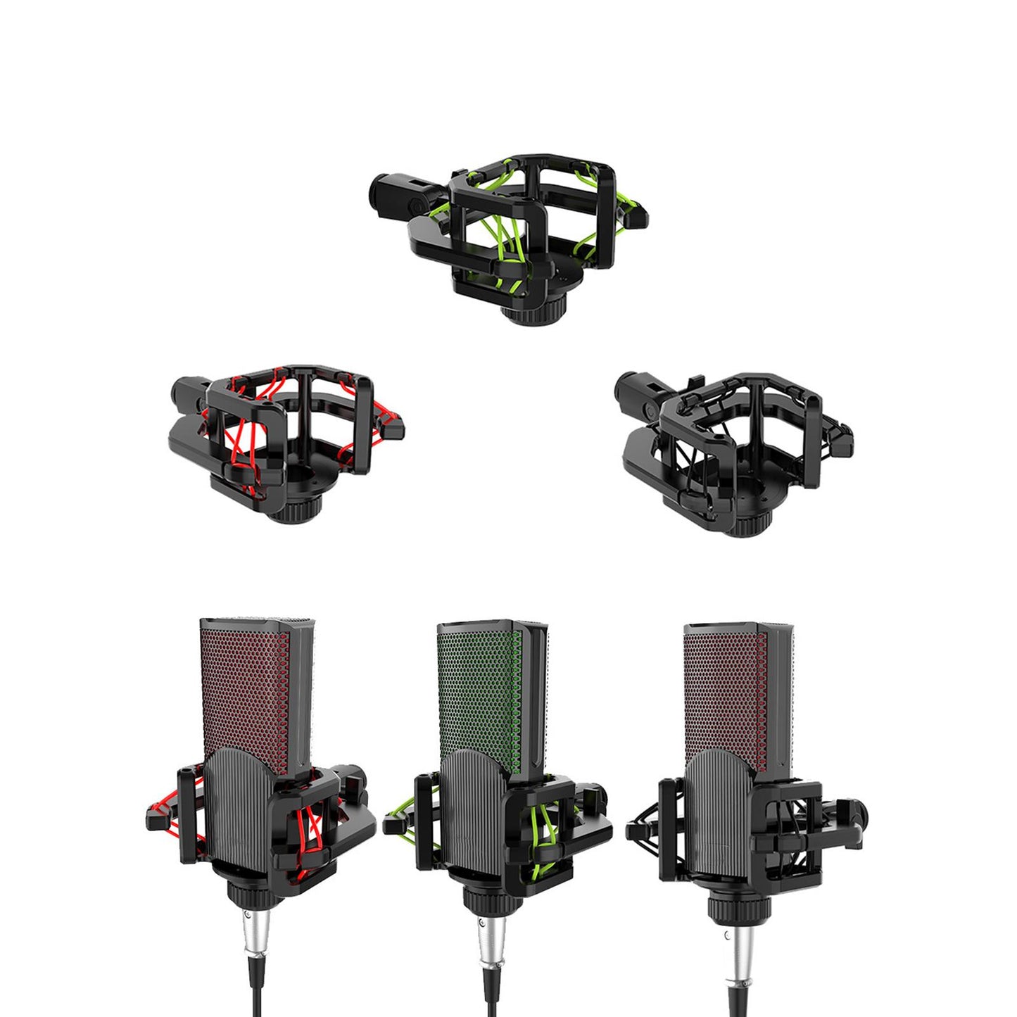 Microphone Shock Mount Suspension for Condenser Microphone Broadcasting red