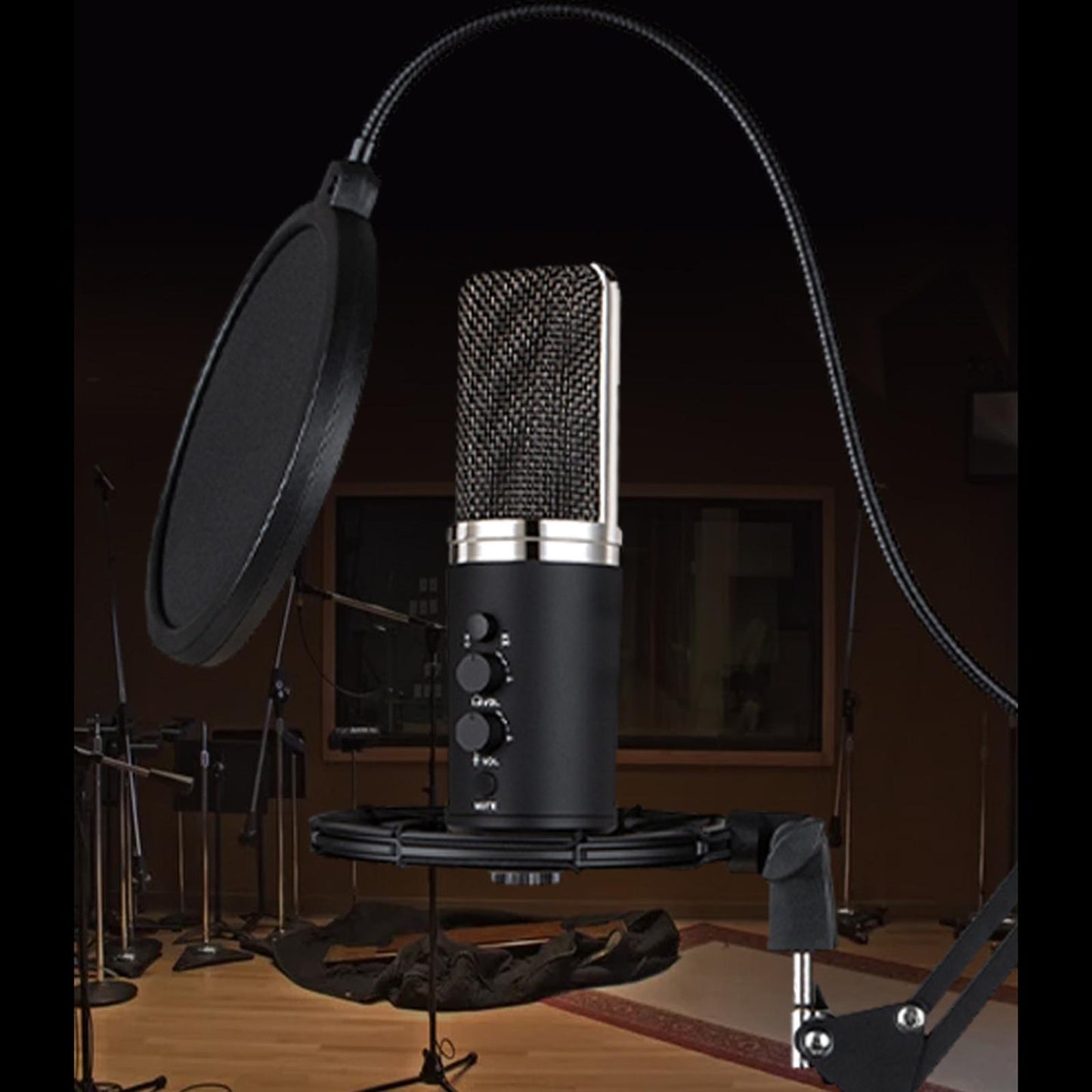 Mic Shock Mount Holder Mic Holder Adjustable Sturdy for Studio Recording F4