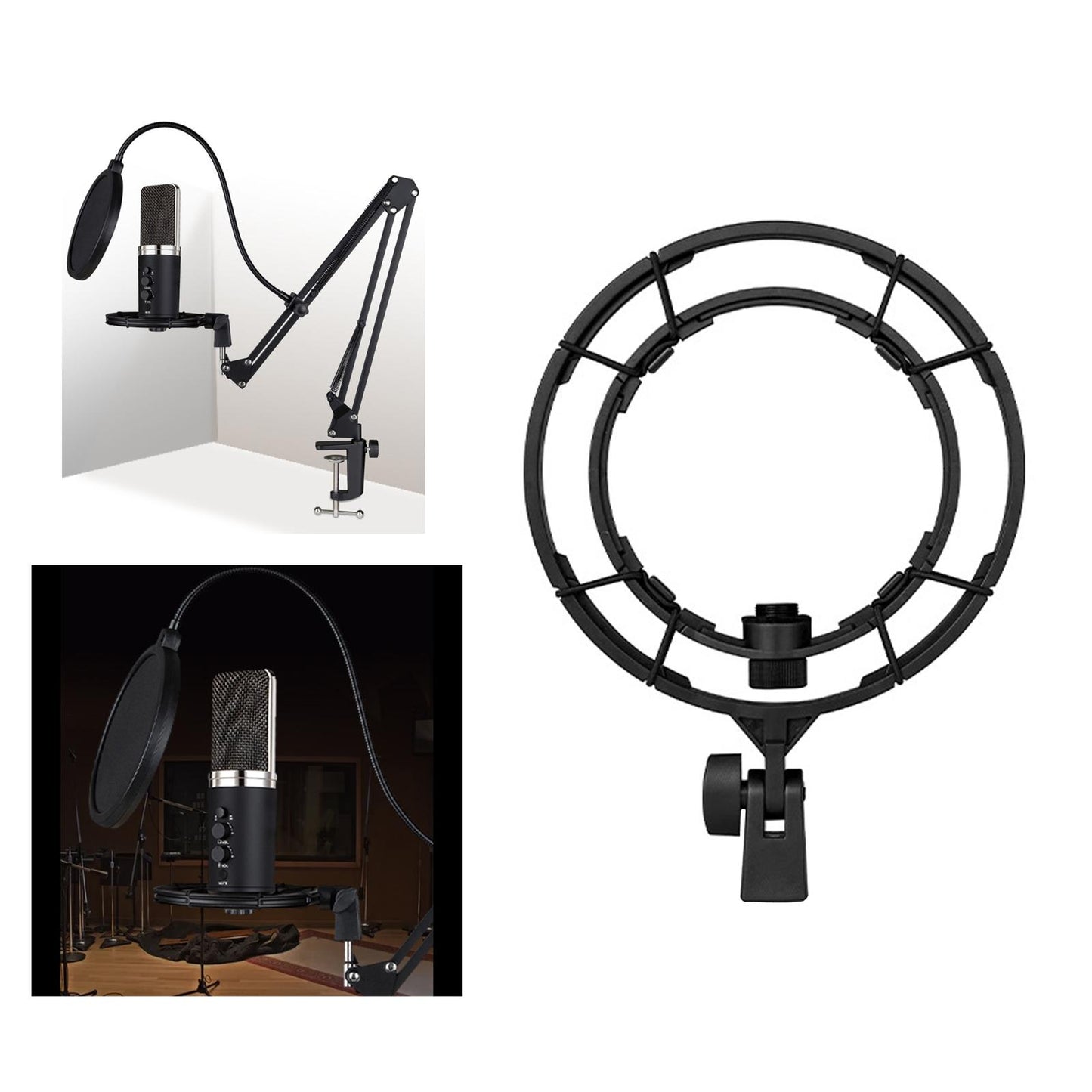 Mic Shock Mount Holder Mic Holder Adjustable Sturdy for Studio Recording F5