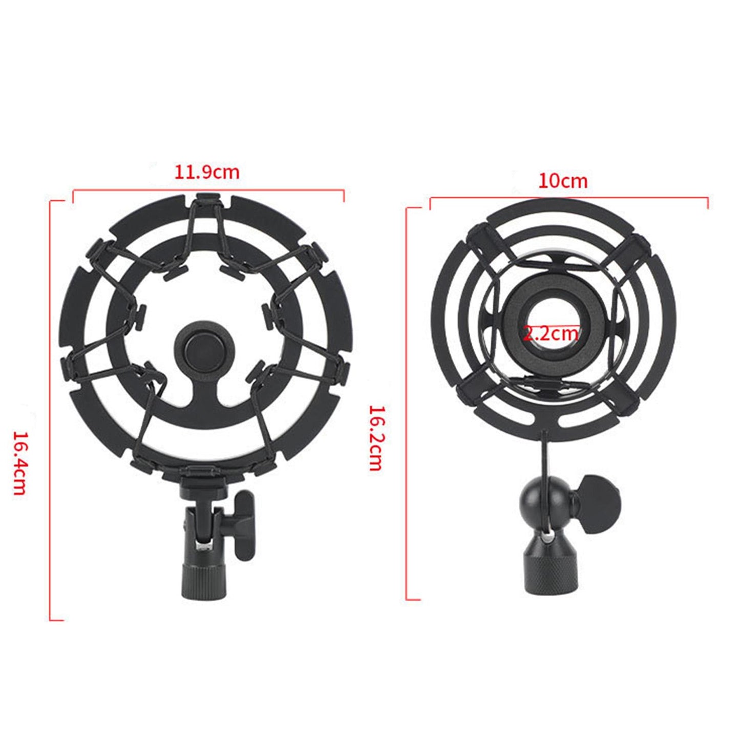 Mic Shock Mount Holder Mic Holder Clip for Home Condenser Mic Stage 16.4cmx11.9cm