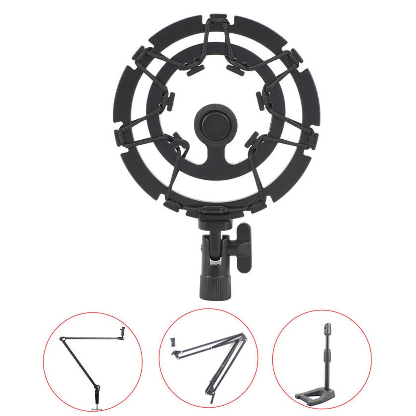 Mic Shock Mount Holder Mic Holder Clip for Home Condenser Mic Stage 16.4cmx11.9cm