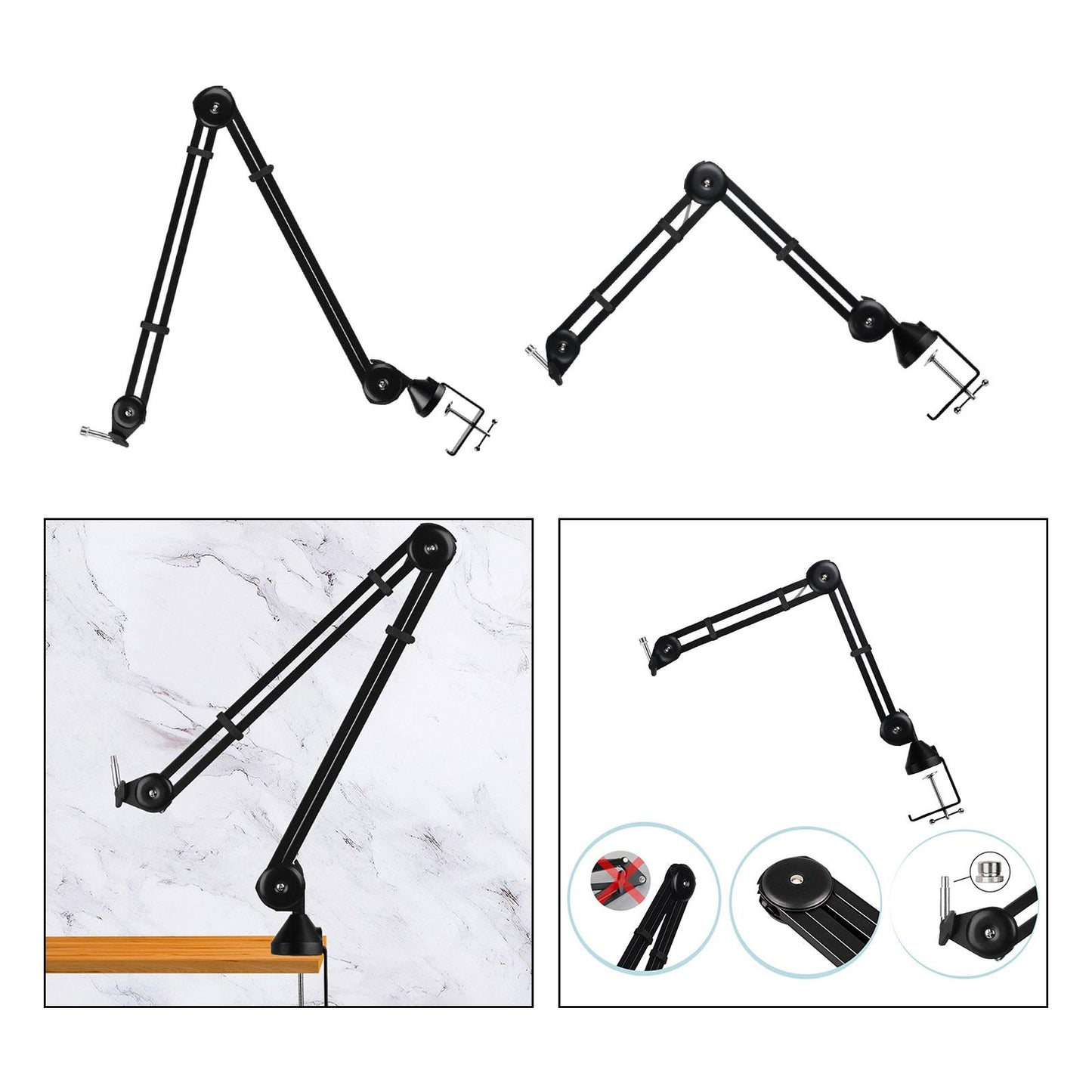 Mount Arm Stand 360 Degree Rotary Flexible for Stage Performance Concert 52cmx52cm