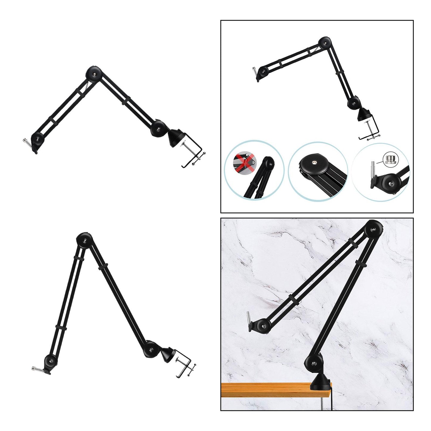 Mount Arm Stand 360 Degree Rotary Flexible for Stage Performance Concert 52cmx52cm