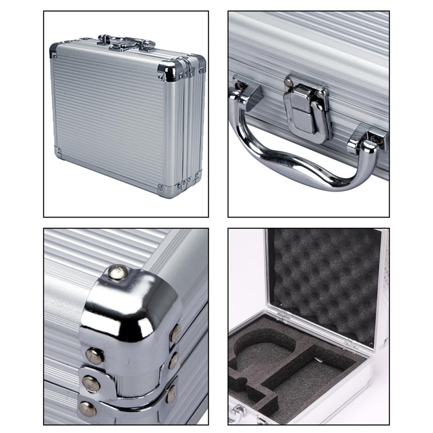 Shockproof Microphone Carry Case Foam Compartment Sturdy for Microphone 25.5 x 23cm