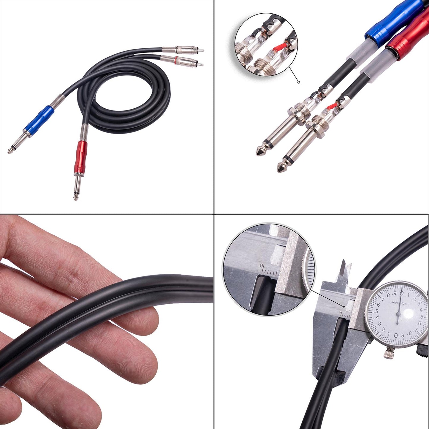 2 RCA Audio Interconnect Cable Audio Plug Adapter for Speaker 24cmx16cmx3cm