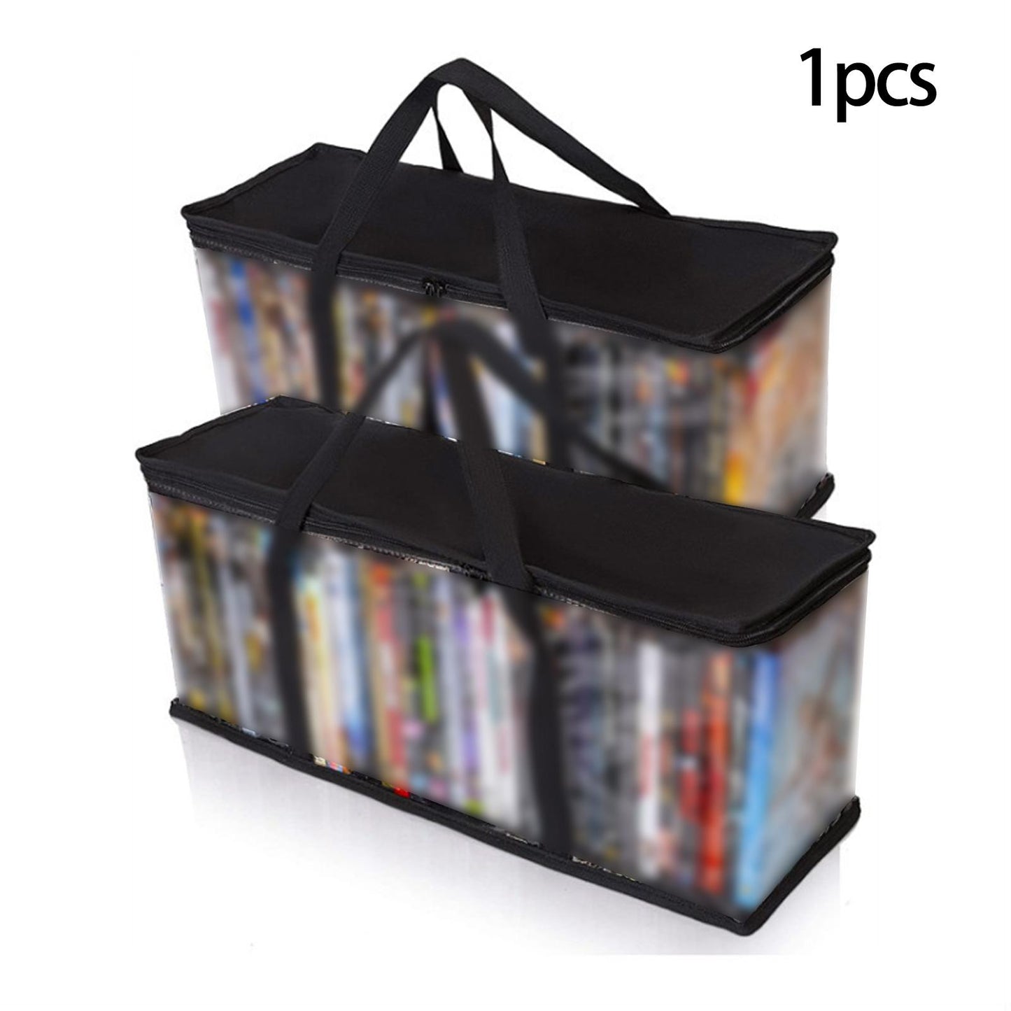 DVD Storage Bag Zipper Organizer with Handles Display for Book Office CD