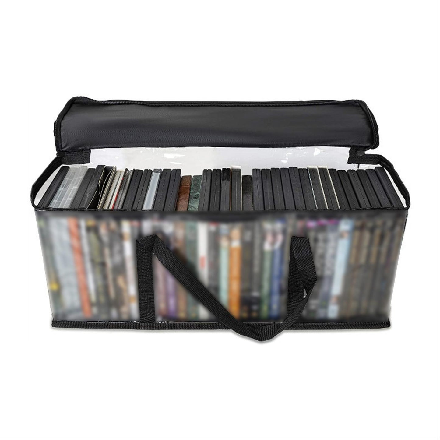 DVD Storage Bag Zipper Organizer with Handles Display for Book Office CD