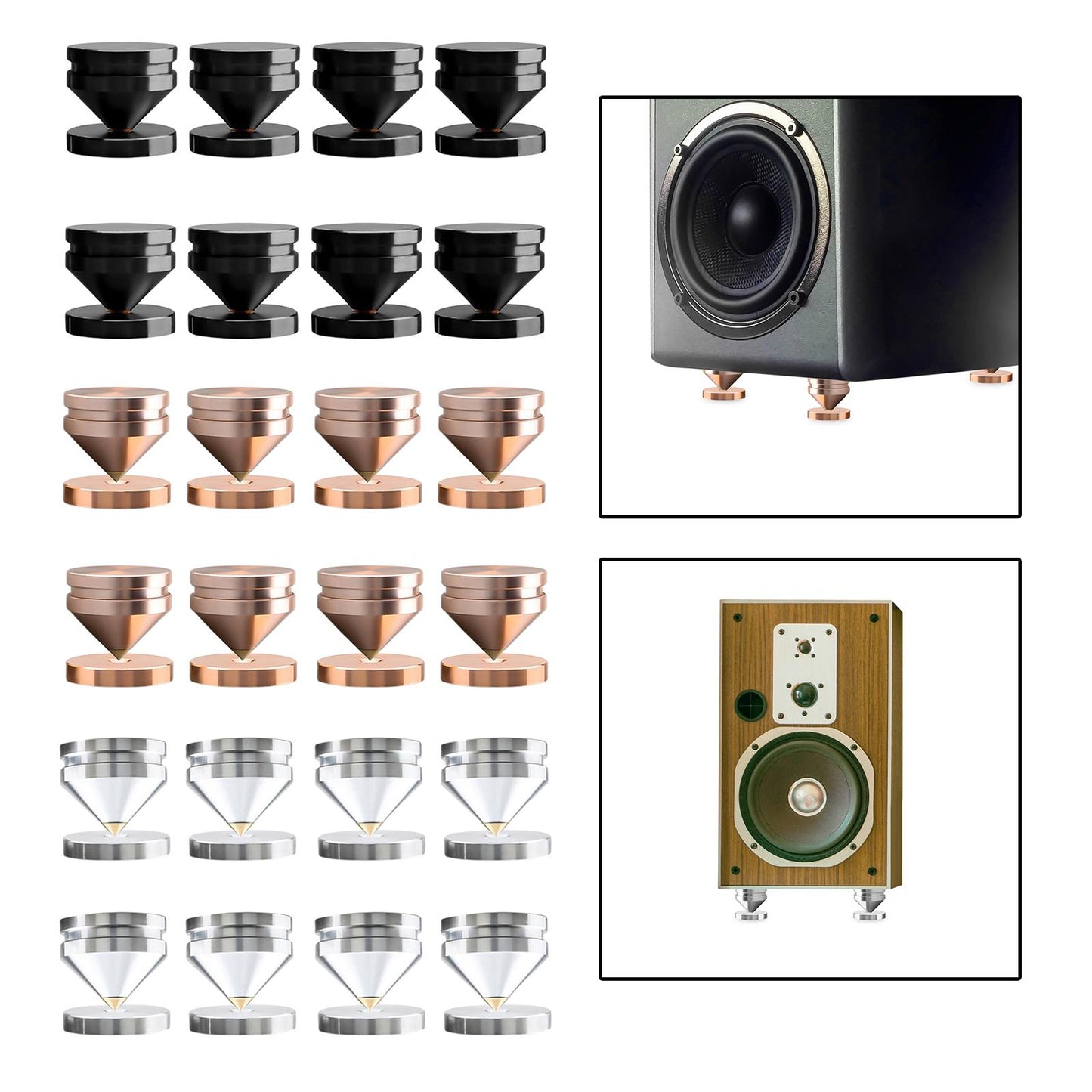 Speaker Shock Absorber Feet Audiophile Shockproof Stand Pad for Electronics Black