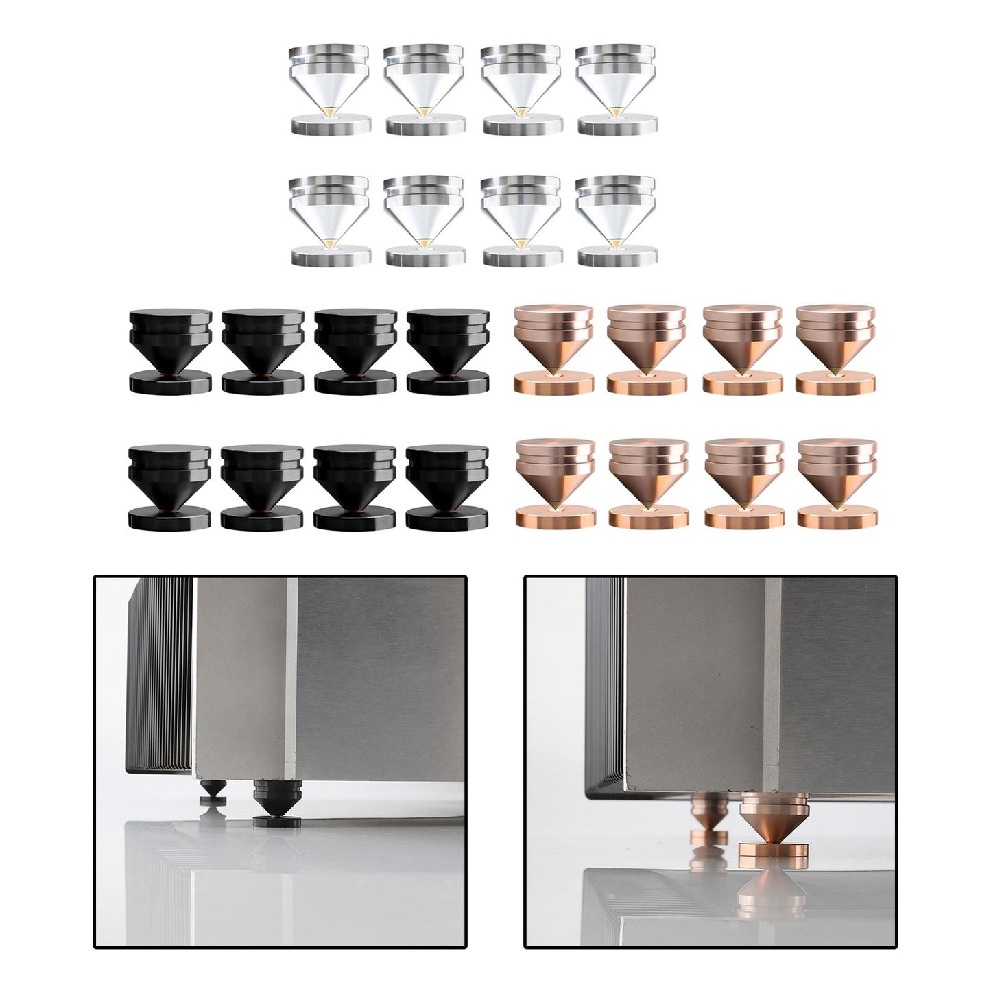 Speaker Shock Absorber Feet Audiophile Shockproof Stand Pad for Electronics Black