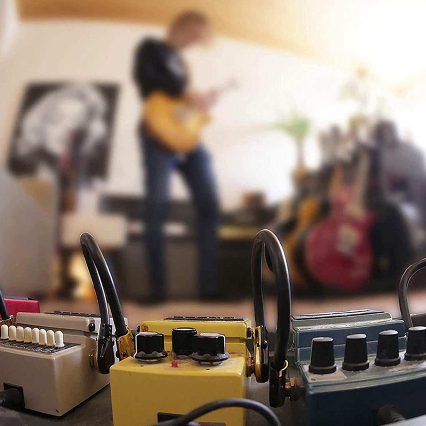 Guitar Patch Cable Cord Simply Plug into Guitar Pedal, Fit Tight Audio Cable Aureate Flat 15CM