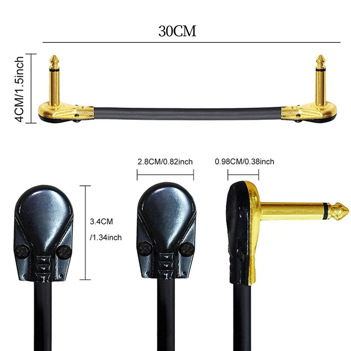 Guitar Patch Cable Cord Simply Plug into Guitar Pedal, Fit Tight Audio Cable Aureate Flat 30CM