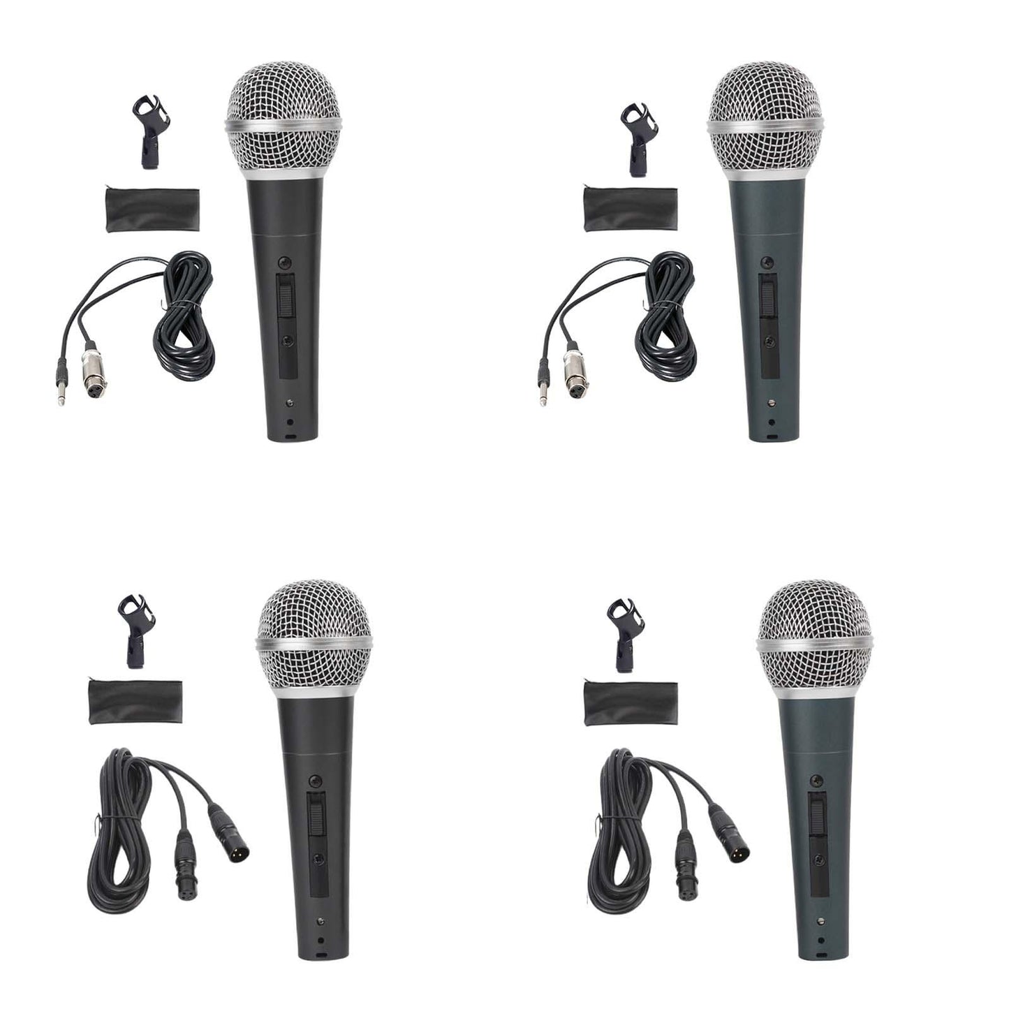 Wired Microphone Clear Sound Portable Handheld Mic for Party Wedding Singing Black Set A