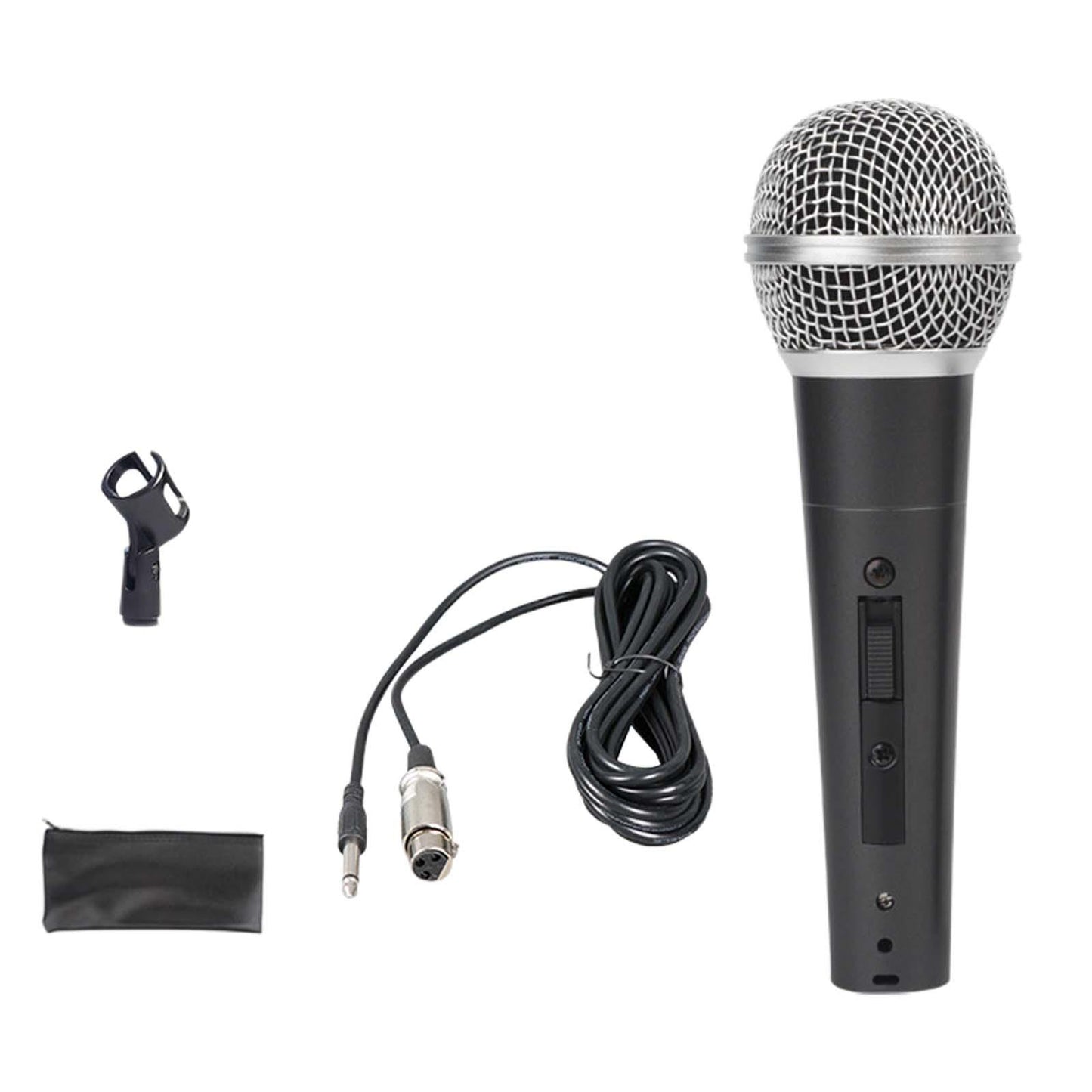 Wired Microphone Clear Sound Portable Handheld Mic for Party Wedding Singing Black Set A