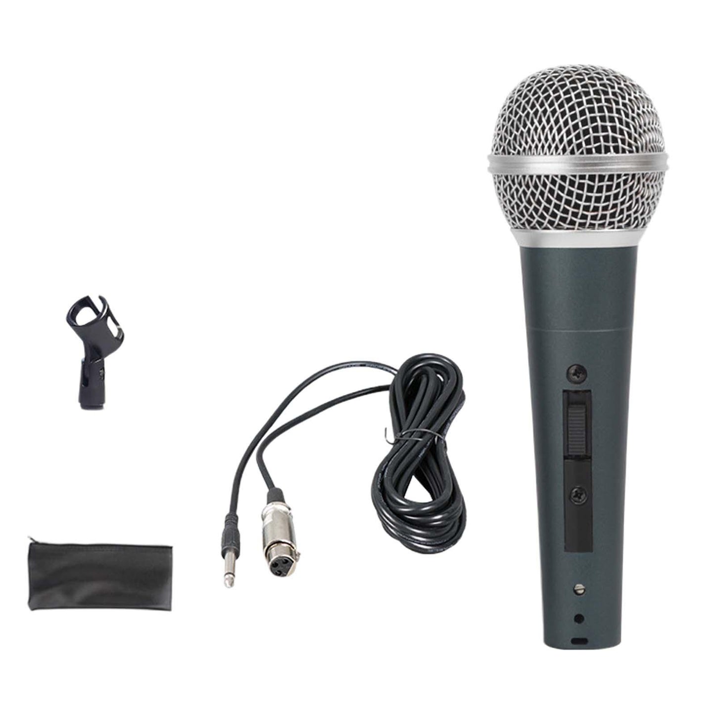 Wired Microphone Clear Sound Portable Handheld Mic for Party Wedding Singing Dark Cyan Mic Set A
