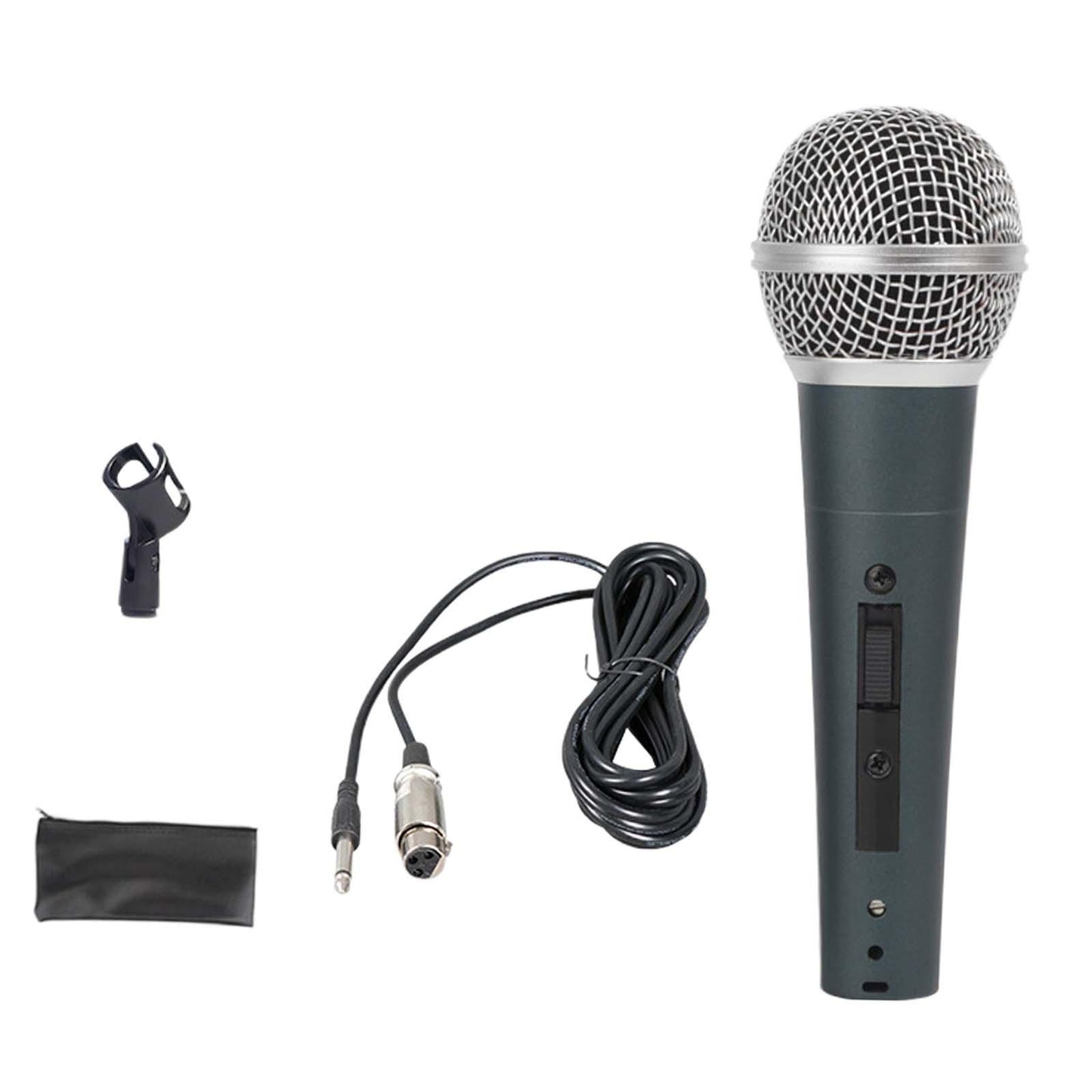 Wired Microphone Clear Sound Portable Handheld Mic for Party Wedding Singing Dark Cyan Mic Set A