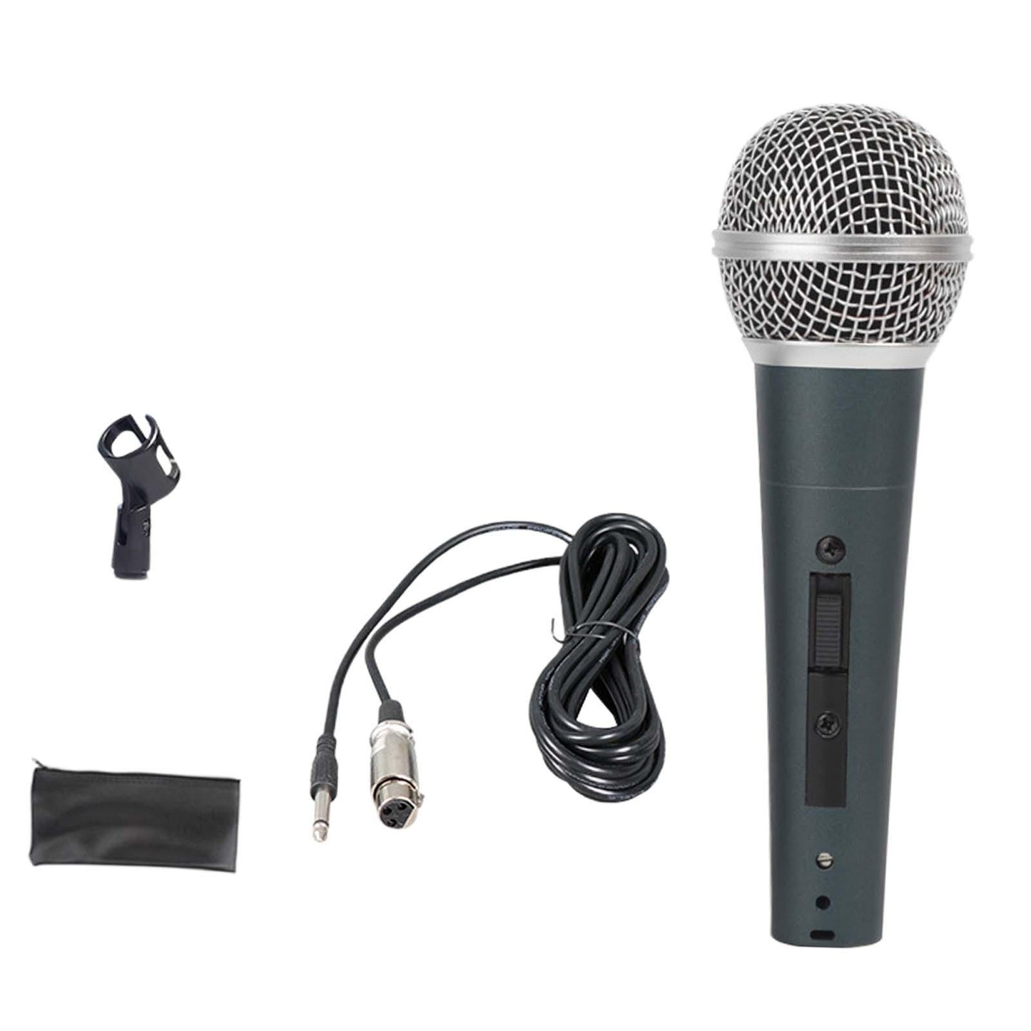Wired Microphone Clear Sound Portable Handheld Mic for Party Wedding Singing Dark Cyan Mic Set A