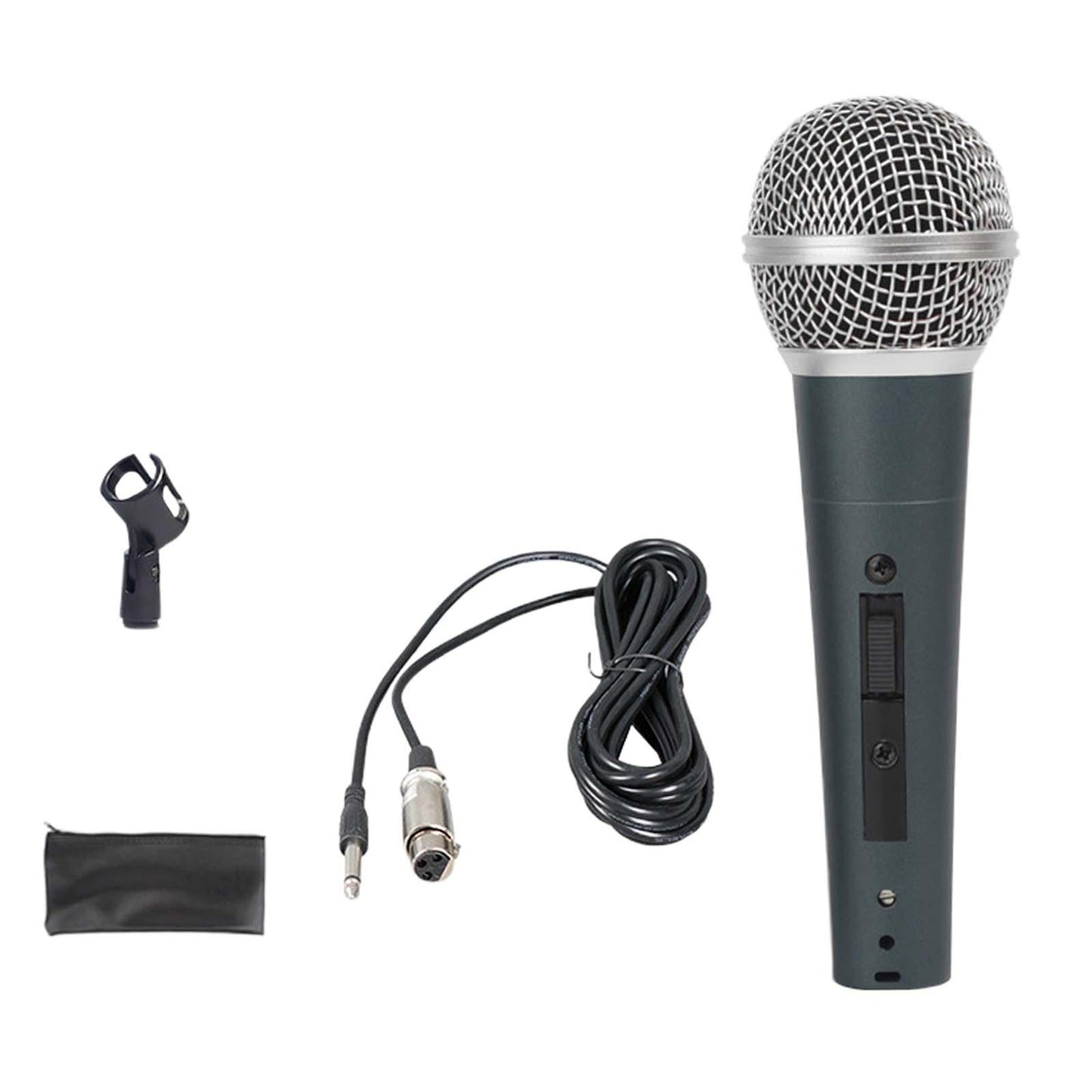 Wired Microphone Clear Sound Portable Handheld Mic for Party Wedding Singing Dark Cyan Mic Set A