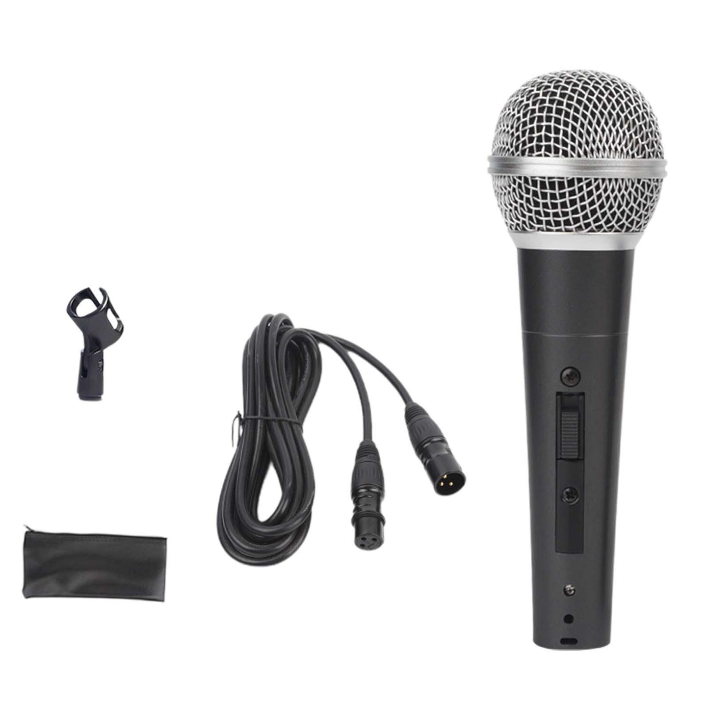 Wired Microphone Clear Sound Portable Handheld Mic for Party Wedding Singing Black Mic Set B