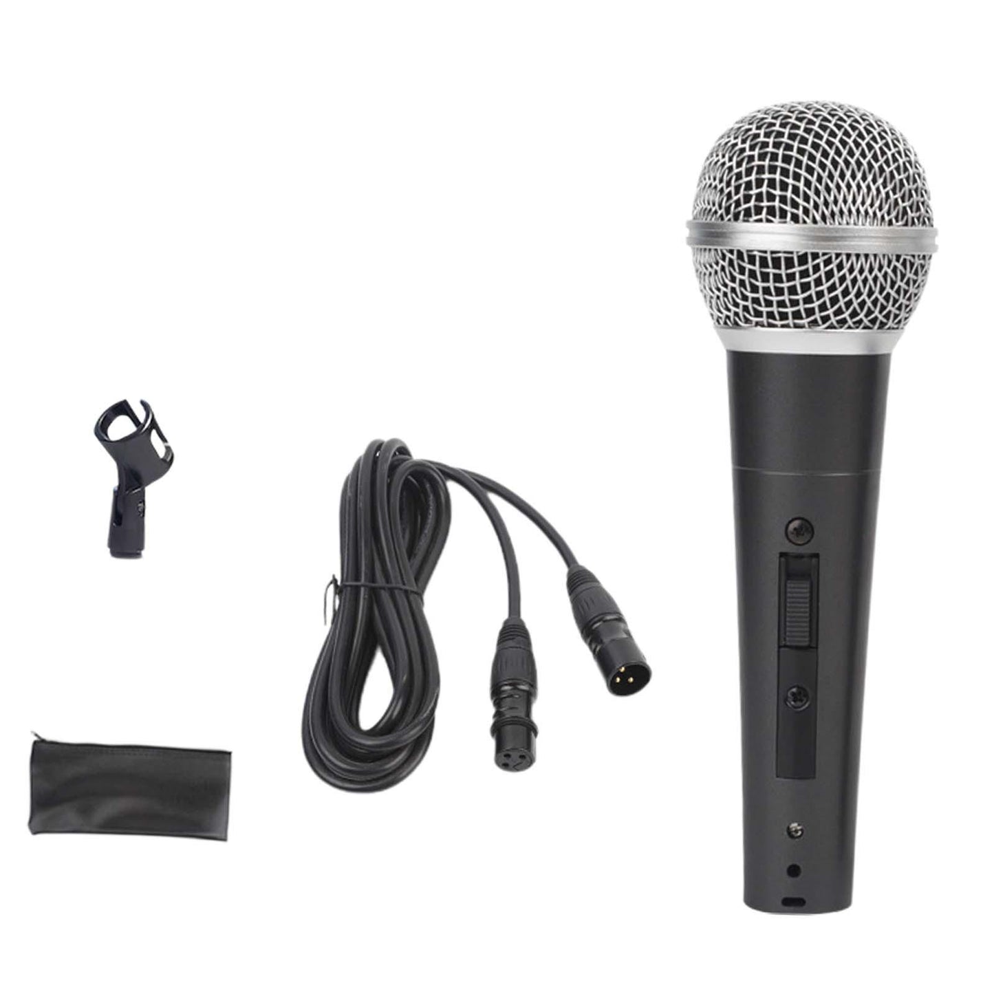 Wired Microphone Clear Sound Portable Handheld Mic for Party Wedding Singing Black Mic Set B