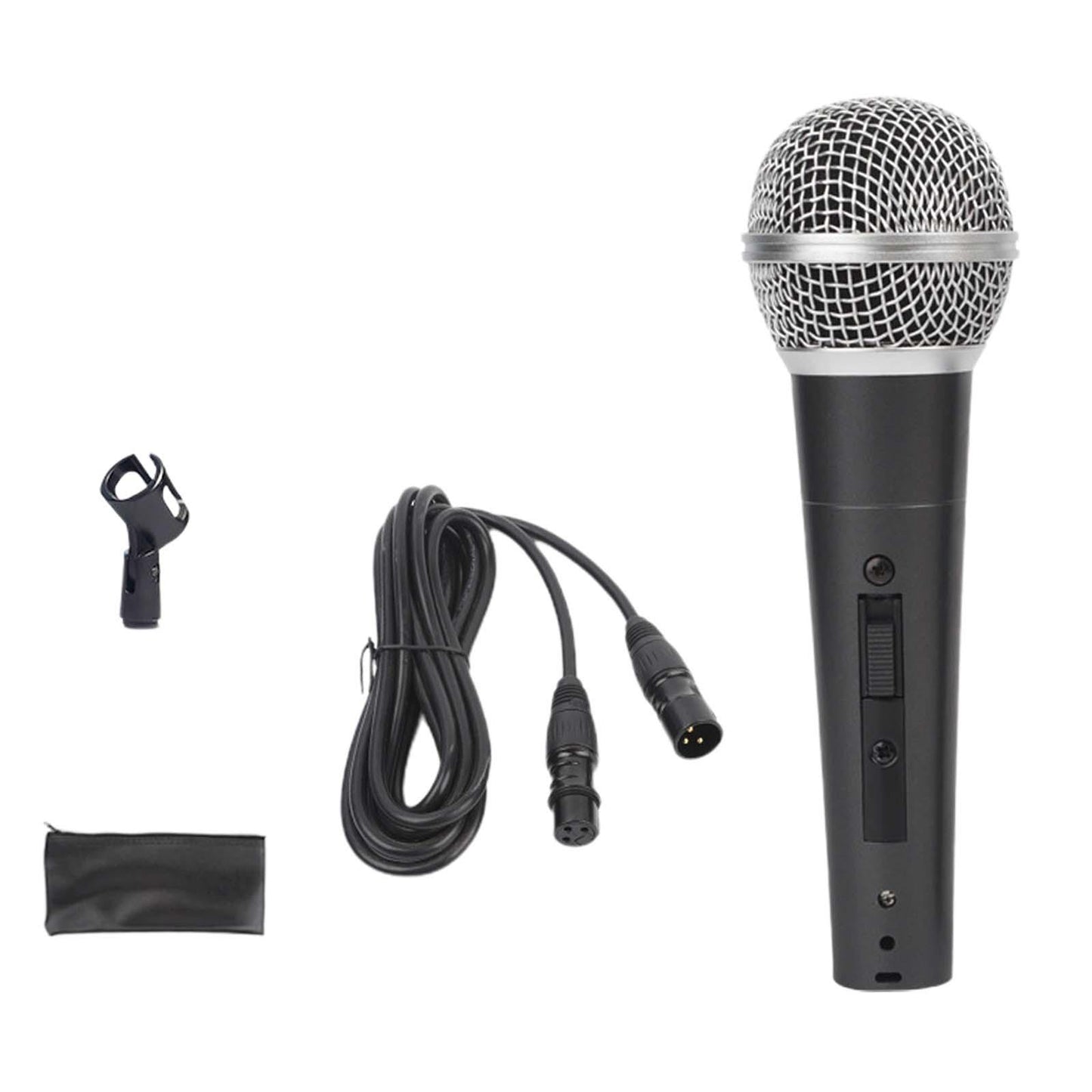 Wired Microphone Clear Sound Portable Handheld Mic for Party Wedding Singing Black Mic Set B