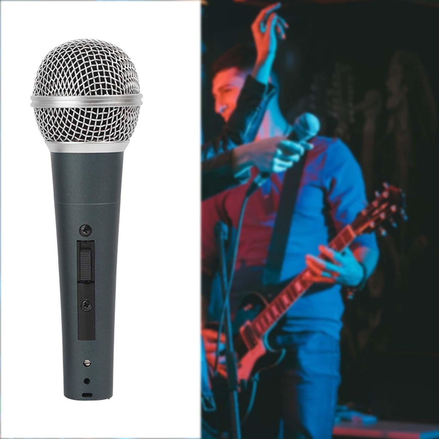 Wired Microphone Clear Sound Portable Handheld Mic for Party Wedding Singing Dark Cyan Mic Set B