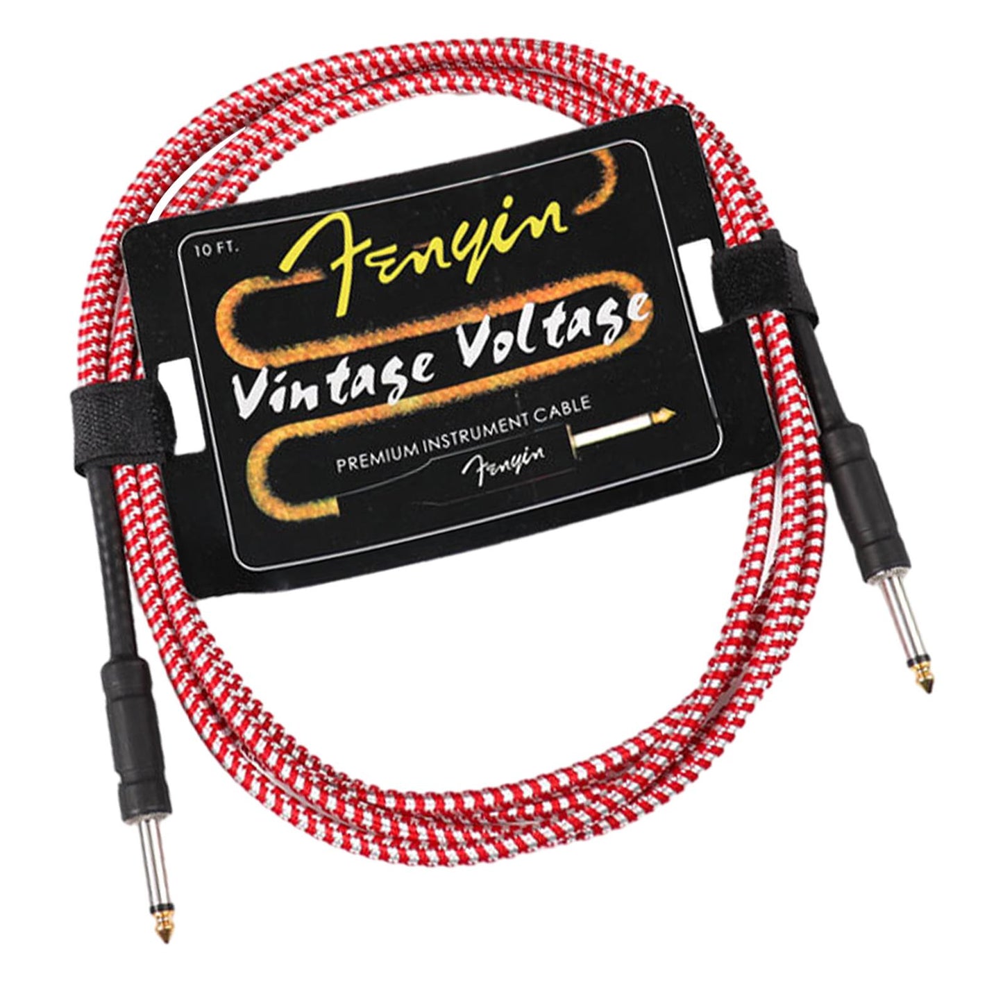 Electric Instrument Cable Guitar Cable for Electric Guitar Speaker Amplifier 10m red white