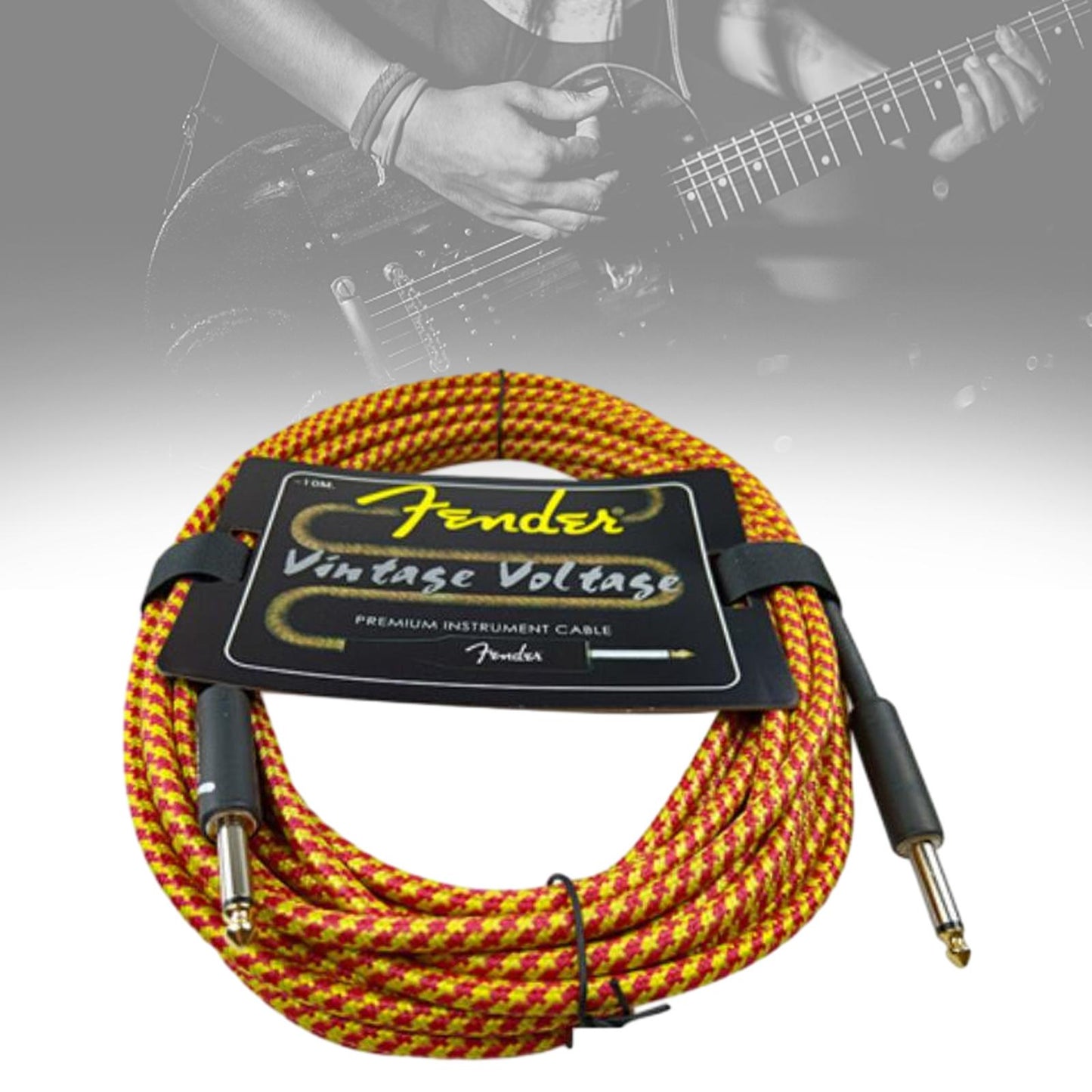 Electric Instrument Cable Guitar Cable for Electric Guitar Speaker Amplifier 3m red yellow