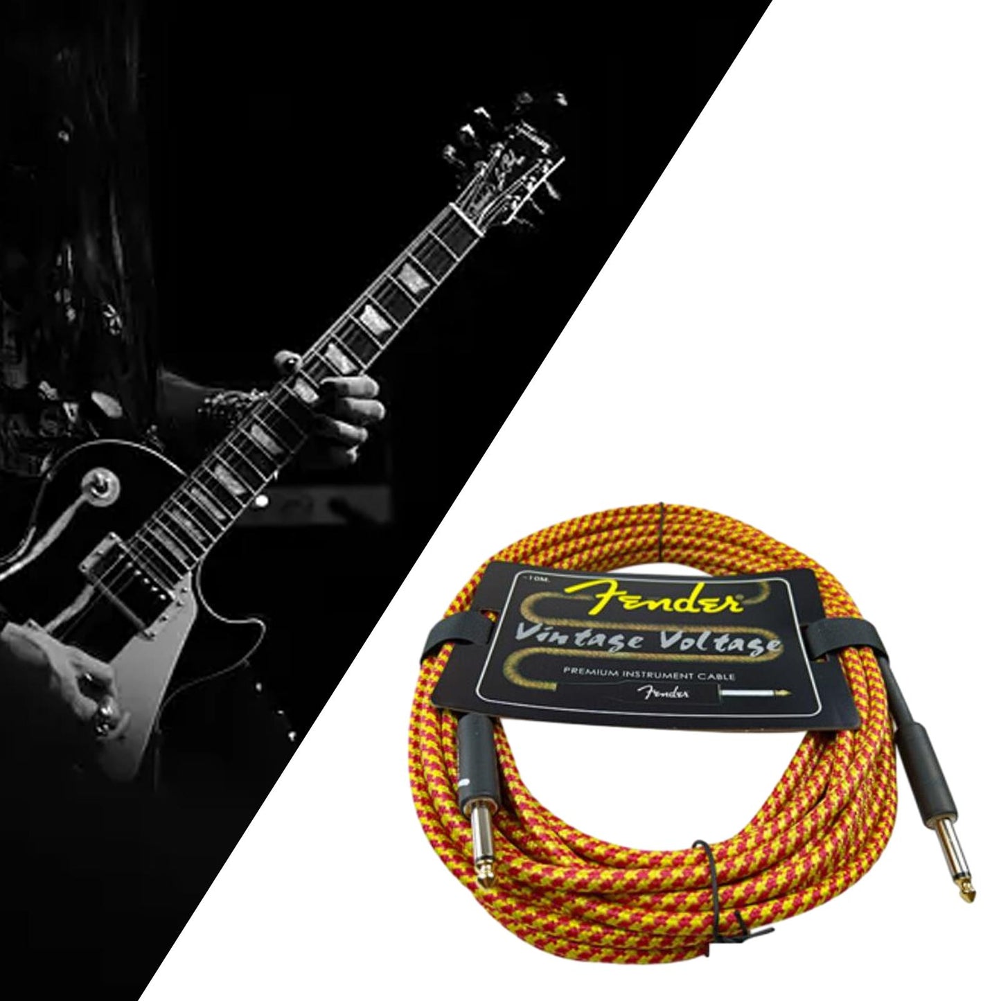 Electric Instrument Cable Guitar Cable for Electric Guitar Speaker Amplifier 3m red yellow